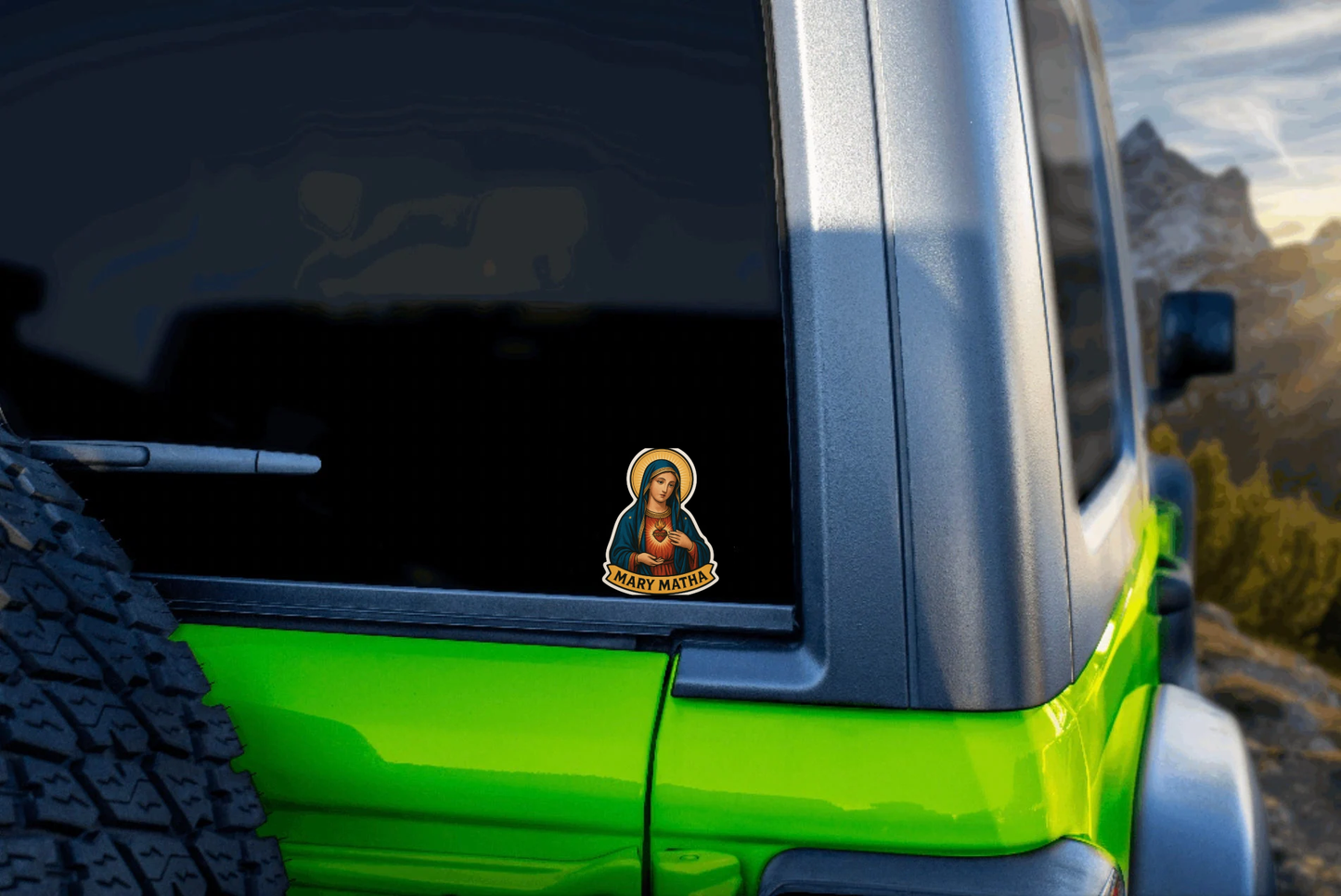 Smeeps Mary Matha Car Sticker – Devotional Mother Mary Design – 7.62 x 10.16 cm | Waterproof Vinyl for Cars