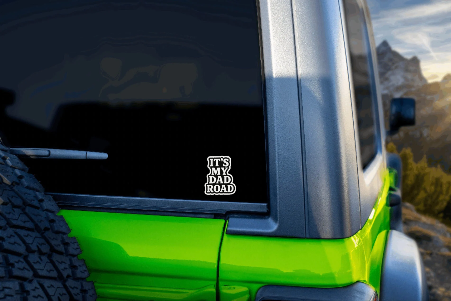 Smeeps It’s My Dad Road Sticker – 5.08 x 10.16 cm | Bold Vinyl Car Decal (Black & White Theme)
