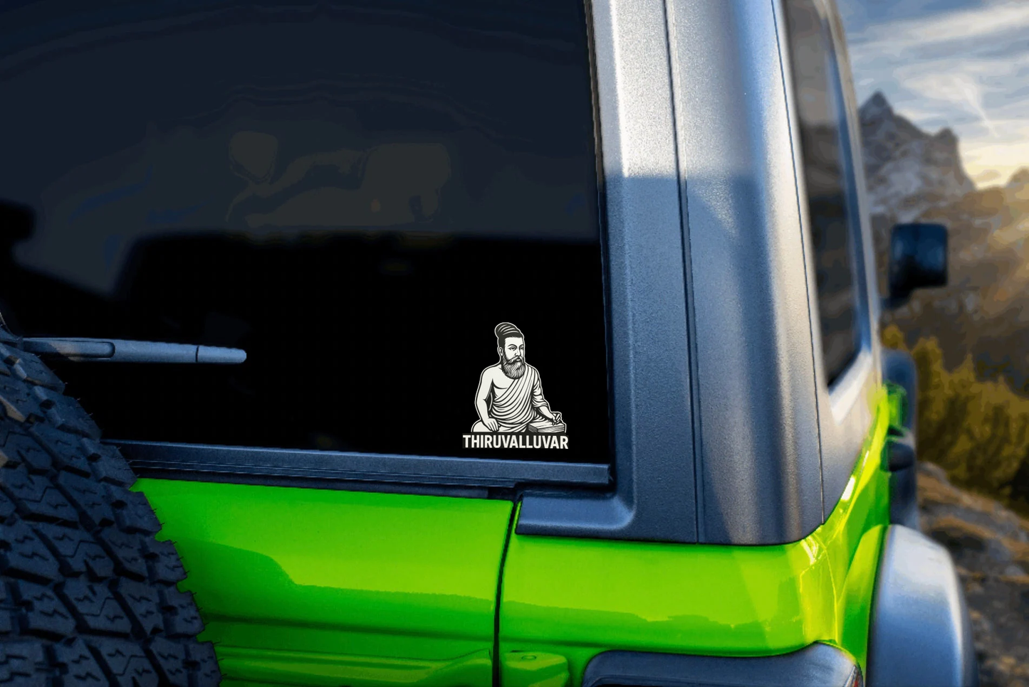 Smeeps Thiruvalluvar Car Sticker – Classic Monochrome Tamil Design – 7.62 x 10.16 cm | Premium Vinyl Decal for Cars