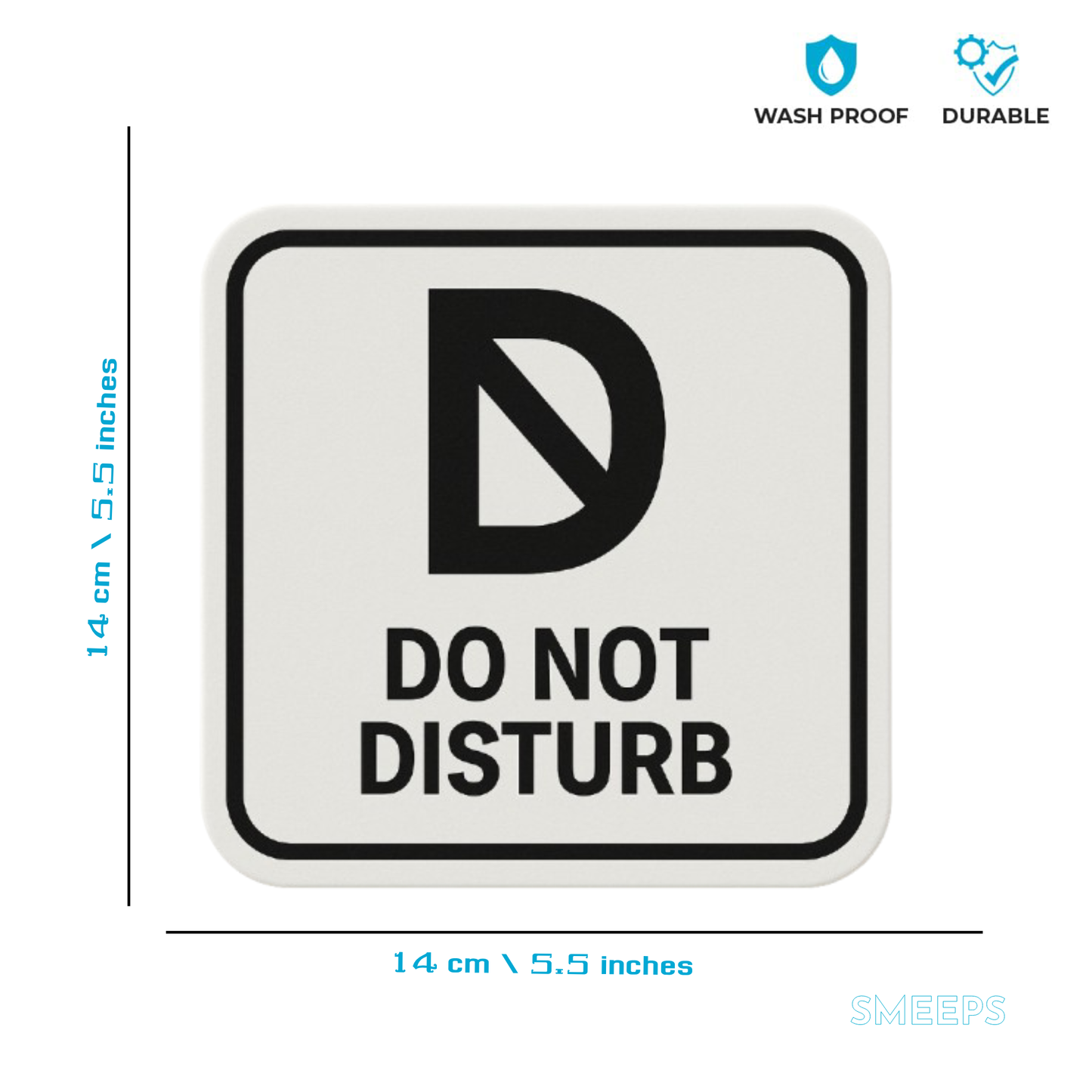 Smeeps Do Not Disturb Sticker – 14 x 14 cm | Professional Office Signage for Workspaces, Cabins & Meeting Rooms