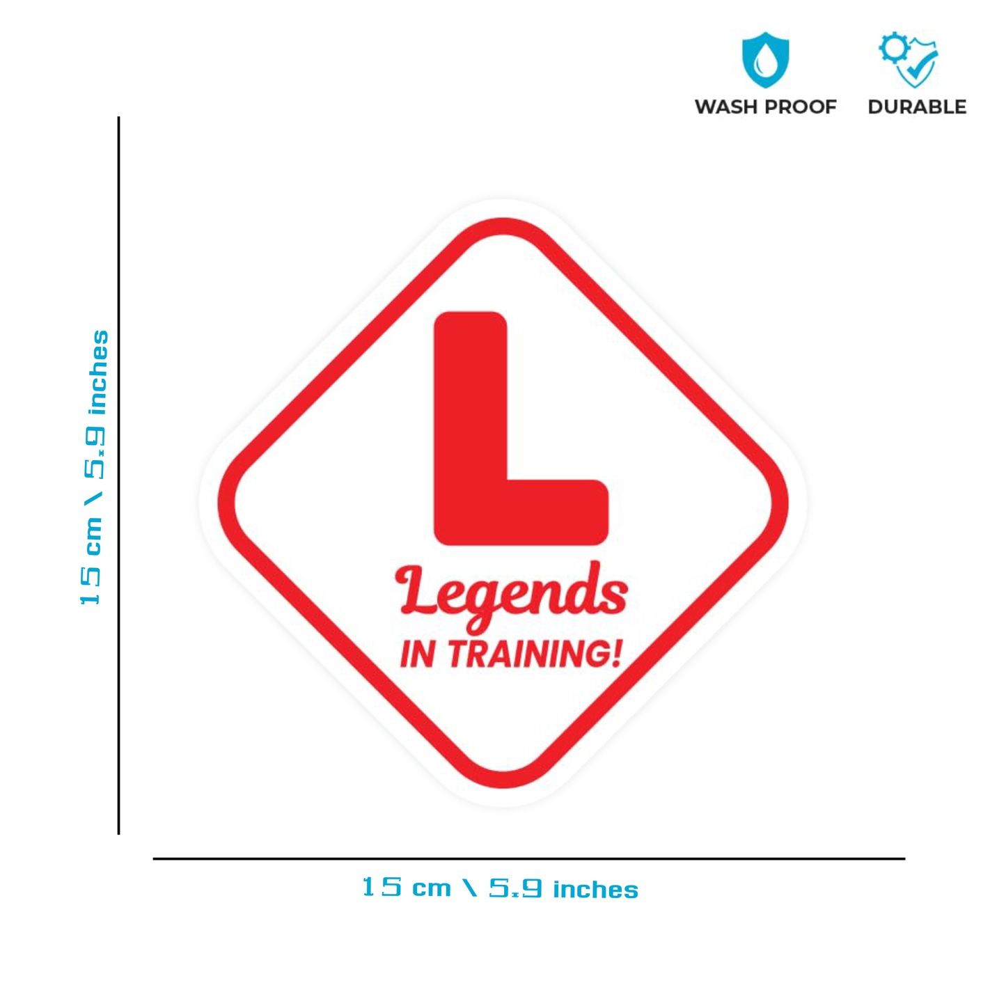 Smeeps “Legends in Training” L Plates – 15 cm Reflective Learner Driver Vinyl Stickers for Cars, Bikes & Scooters | Waterproof & Removable