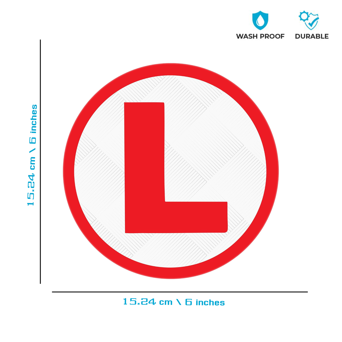 Smeeps Premium L Plate Stickers – 15.24 cm Round Vinyl for Learner Drivers | High Visibility, Waterproof & UV-Resistant for Car & Bike Use