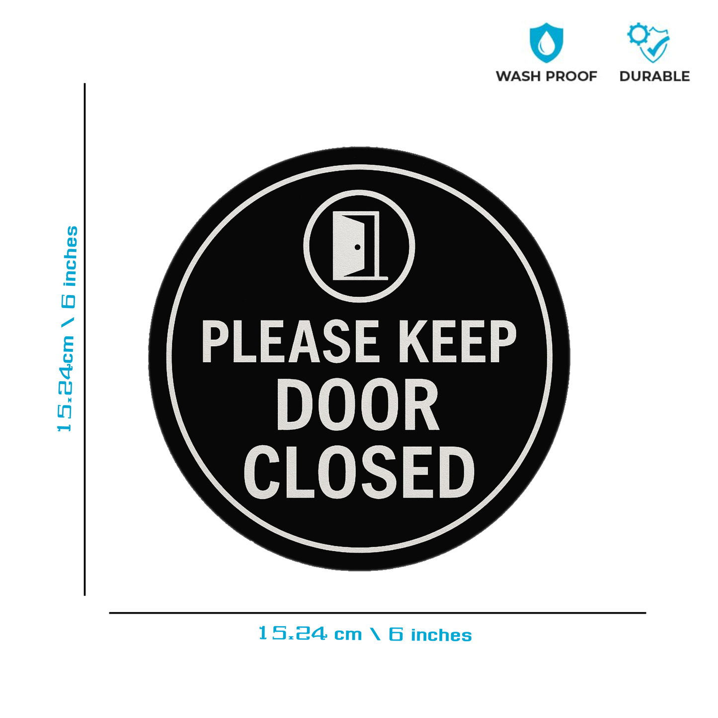 Smeeps “Please Keep Door Closed” Round Sign – 15.24 cm | Circle Door Sticker for Offices, Labs & Private Areas | Waterproof & Durable | Clear Bold Text & Icon