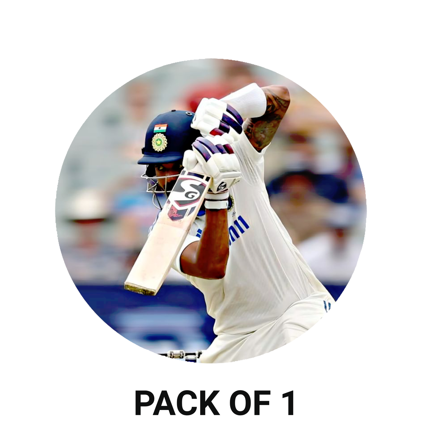 Smeeps KL Rahul Sticker – 10.16 cm (4 Inch) India Test Batsman Fan Vinyl Decal | Waterproof UV Resistant Round Sticker