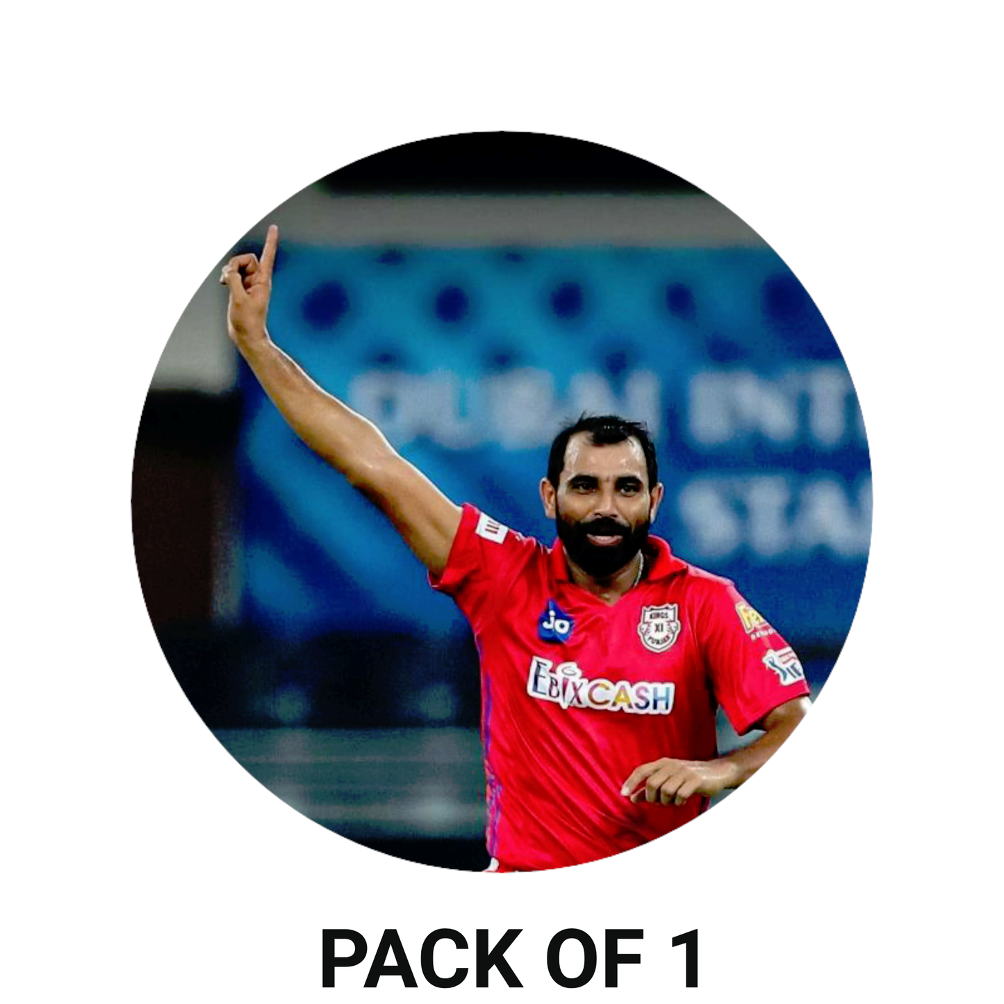 Smeeps Mohammed Shami Sticker – 10.16 cm (4 Inch) Indian Fast Bowler Fan Vinyl Decal | Waterproof UV Resistant Round Car & Bike Sticker