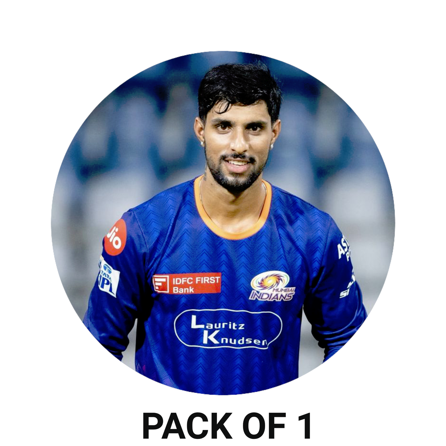 Smeeps Tilak Varma Sticker – 10.16 cm (4 Inch) Indian Cricket Rising Star Fan Vinyl Decal | Waterproof UV Resistant Round Car & Bike Sticker