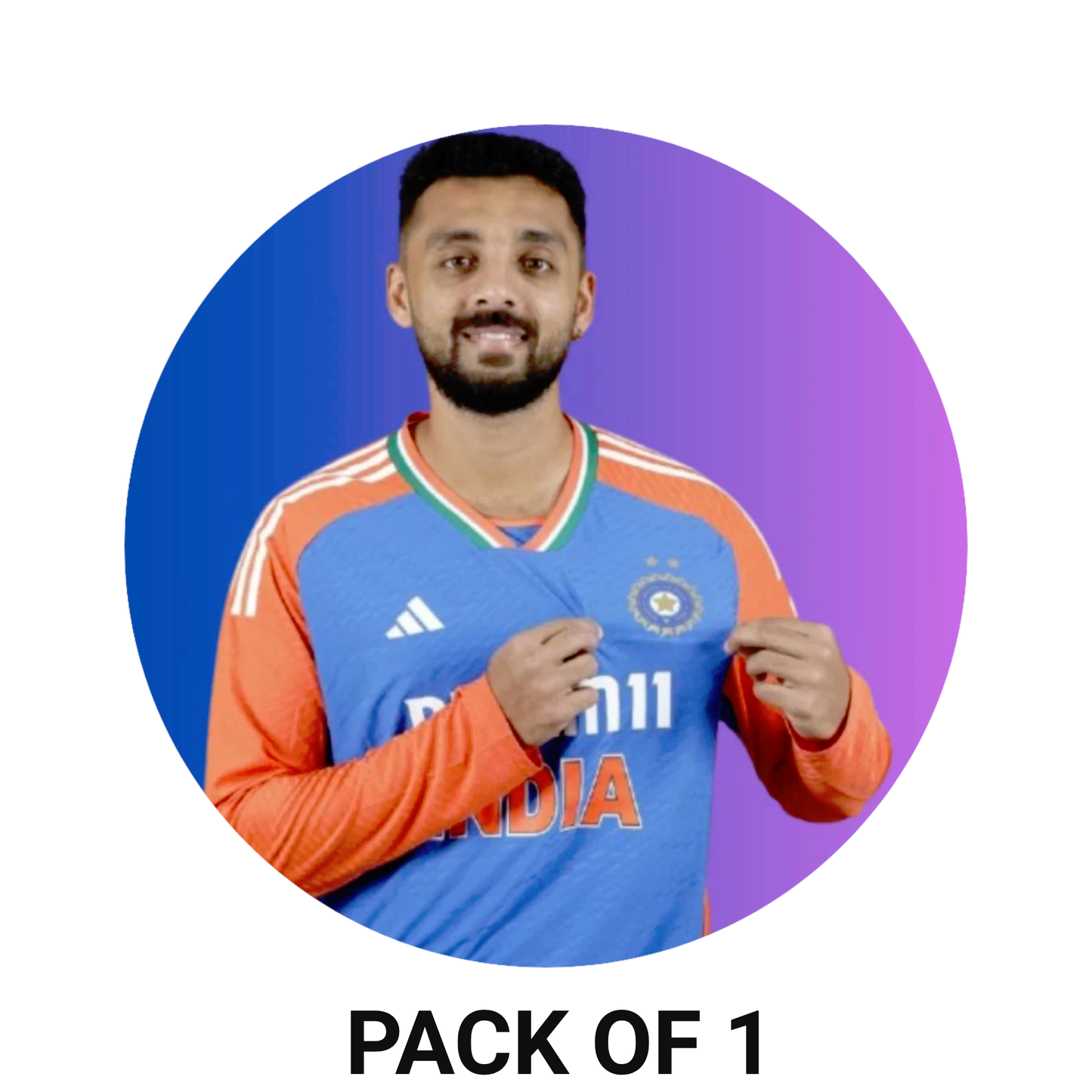 Smeeps Ruturaj Gaikwad Sticker – 10.16 cm (4 Inch) Indian Cricket Star Fan Vinyl Decal | Waterproof UV Resistant Round Car & Bike Sticker