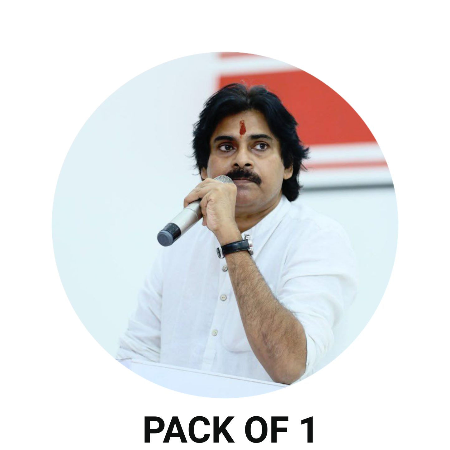 Smeeps Pawan Kalyan Speech Pose Sticker – 10.16 cm (4 Inch) Round Political Vinyl Decal | Waterproof UV Resistant Car & Bike Sticker