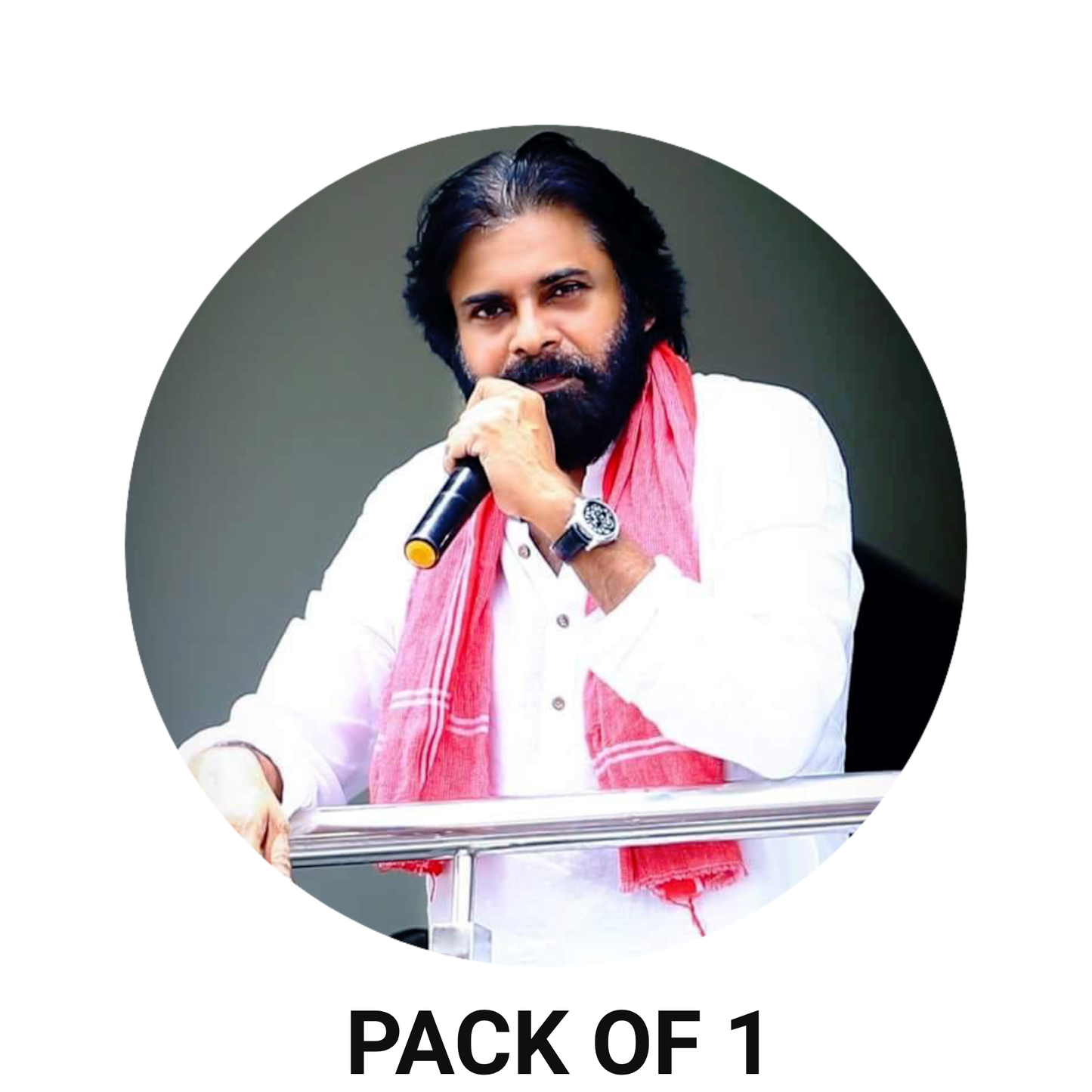 Smeeps Pawan Kalyan Podium Speech Sticker – 10.16 cm (4 Inch) Round Political Vinyl Decal | Waterproof UV Resistant Car & Bike Sticker