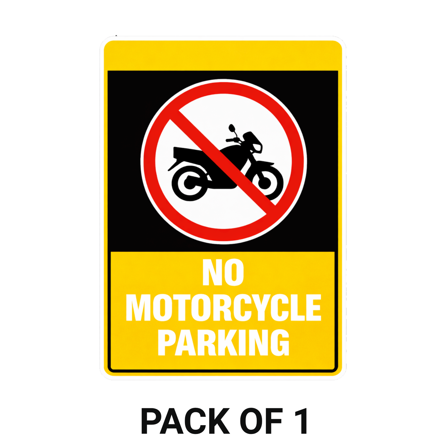 Smeeps No Motorcycle Parking Sticker – 11.43 × 15.75 cm (4.5 × 6.2 Inch) Premium Vinyl Decal | Two Wheeler No Parking Warning Sign | Waterproof UV Resistant Wash Proof | Pack of 1