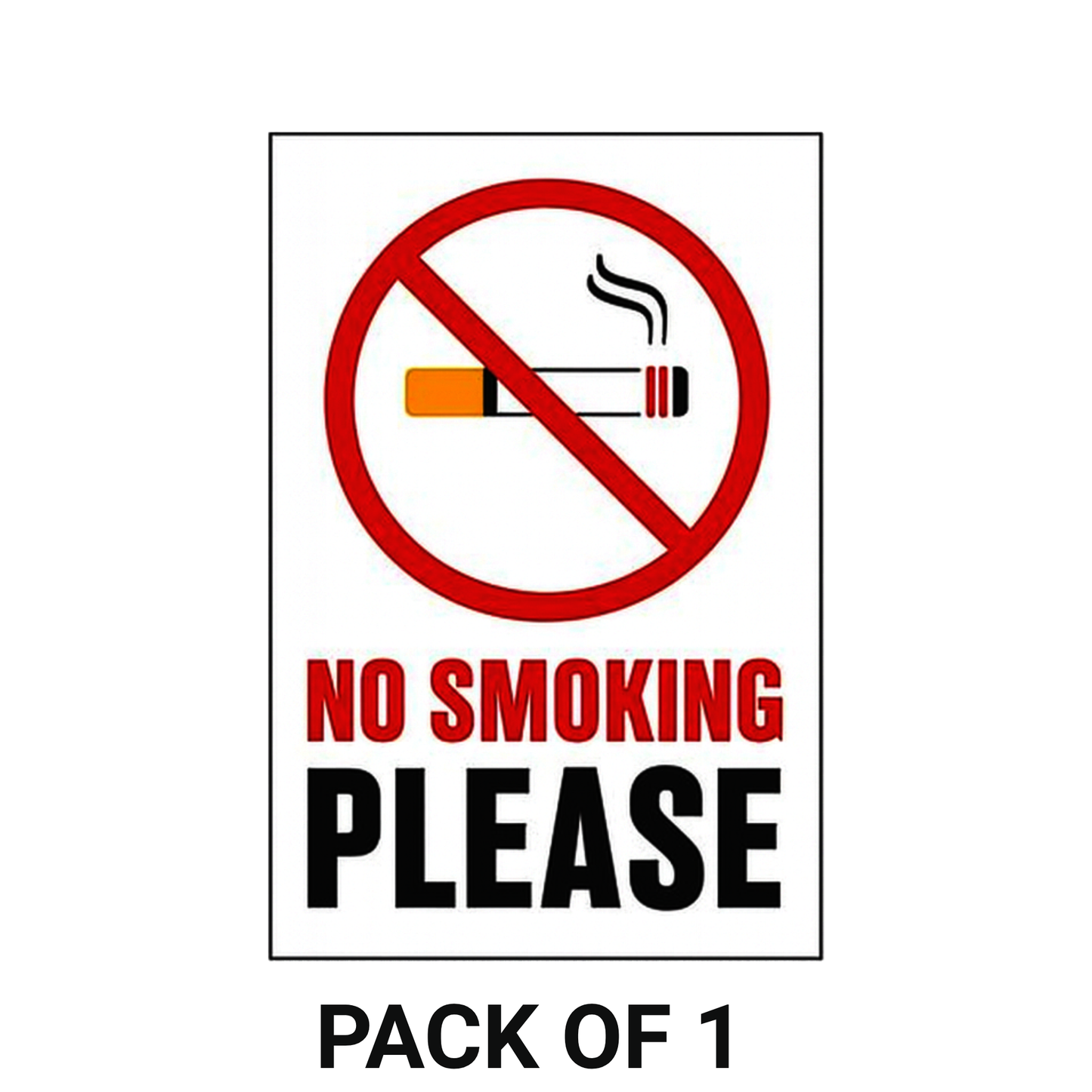 Smeeps No Smoking Please Sticker – 20.32 x 13.3 cm Door & Wall Warning Sign | Bold Red Safety Notice | Waterproof & Durable Vinyl