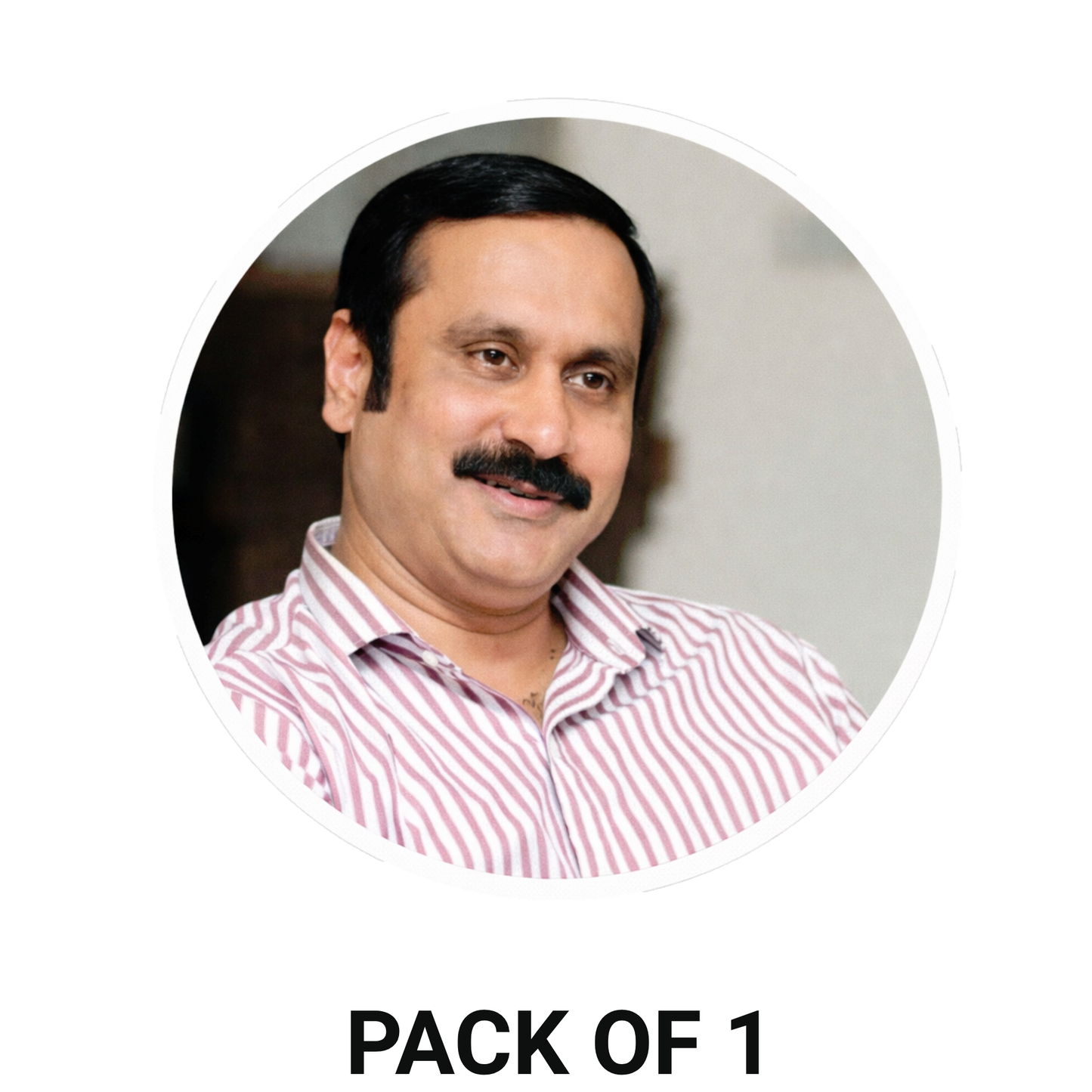 Smeeps Anbumani Ramadoss Portrait Round Sticker – 10.16 cm (4 Inch) Car & Bike Vinyl Decal | Waterproof UV Resistant Political Sticker