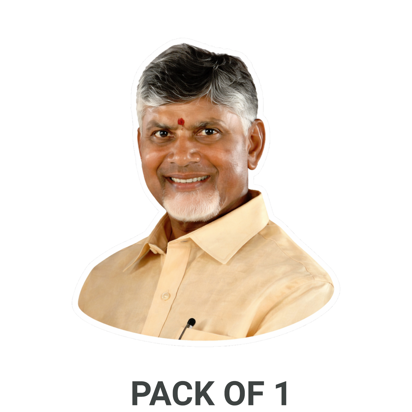 Smeeps N. Chandrababu Naidu Portrait Vinyl Sticker – 10.16 × 8.64 cm (4 × 3.4 Inch) Political Leader Die-Cut Car Sticker | Waterproof UV Resistant Wash Proof | Pack of 1