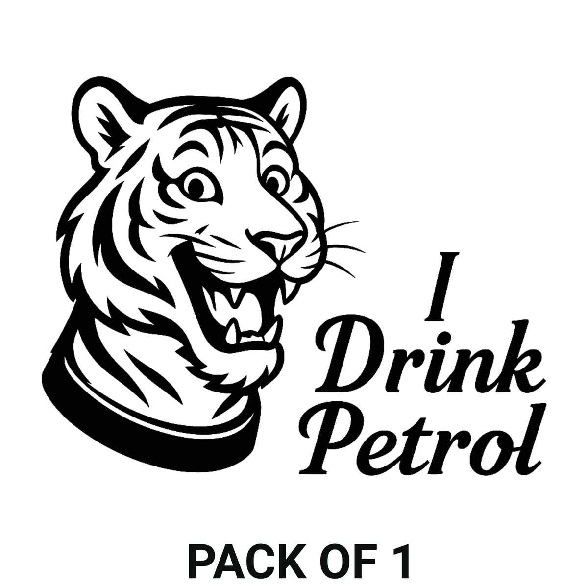 Smeeps I Drink Petrol Tiger Sticker – 10.16 x 7.88 cm Car & Bike Fuel Indicator Decal | Waterproof & UV-Resistant Vinyl