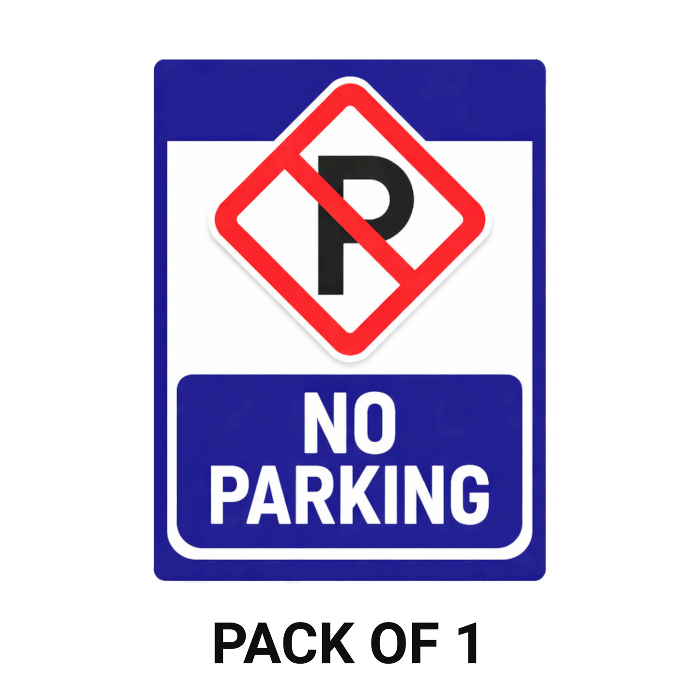 Smeeps No Parking Safety Sign Sticker – 20.32 × 15.24 cm (8 × 6 Inch) Vehicle Parking Prohibition Vinyl Sign | Waterproof UV Resistant Wash Proof Durable