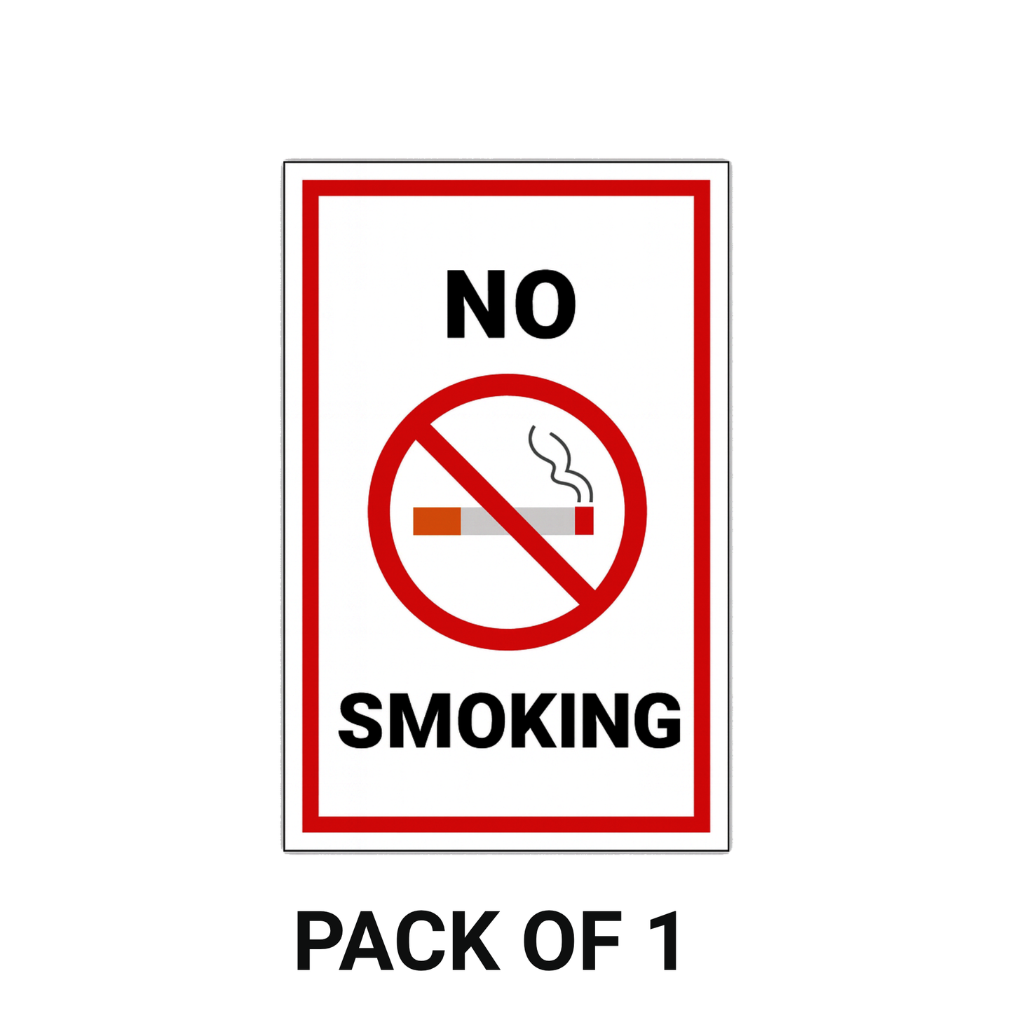 Smeeps NO SMOKING Sticker – 20.32 x 12.96 cm Warning Sign | Waterproof & UV-Proof Vinyl for Offices, Shops, Hotels & Public Areas