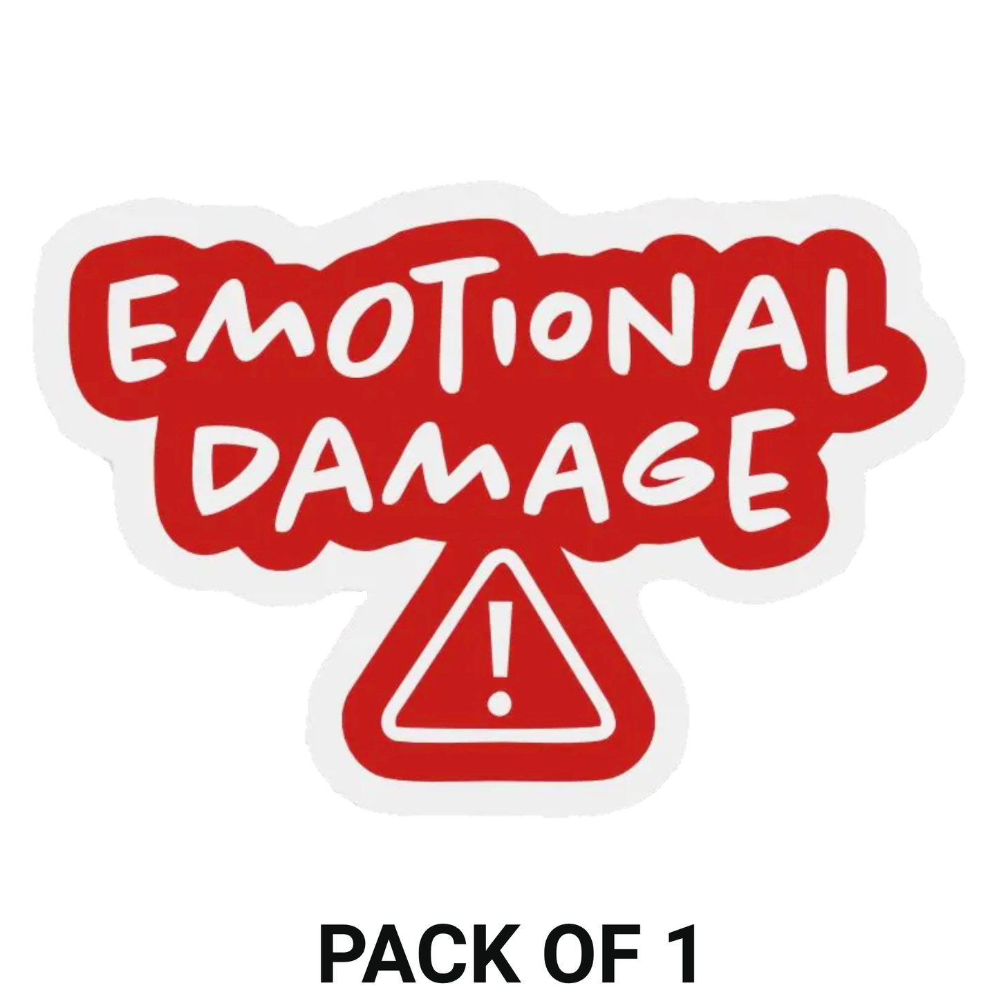 Smeeps “Emotional Damage” Sticker – 11.18 x 7.62 cm Funny Meme Vinyl Decal | Red Warning Style Design | Waterproof & UV-Resistant Car, Bike & Laptop Sticker