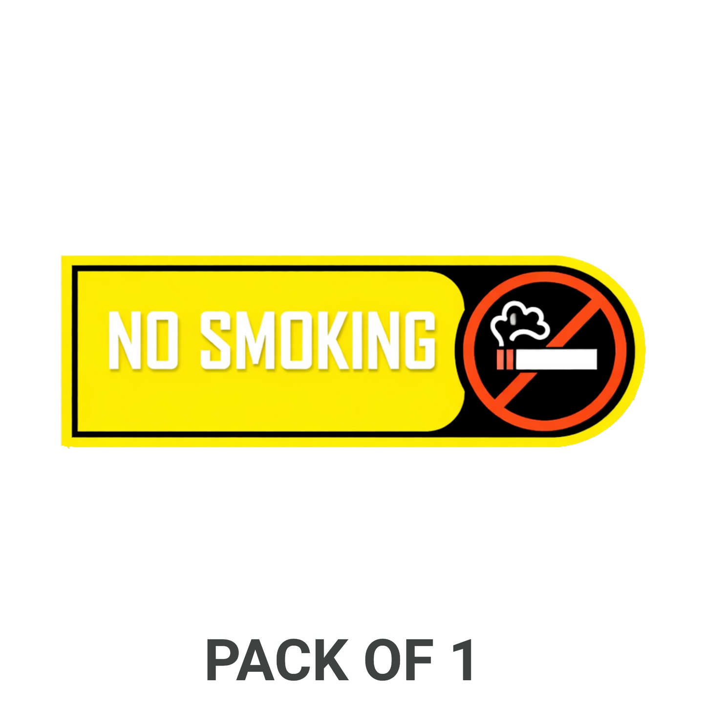 Smeeps No Smoking Sign Sticker – 12.7 × 4.07 cm (5 × 1.6 Inch) Smoking Prohibited Warning Vinyl Sticker | Waterproof UV Resistant Wash Proof Durable