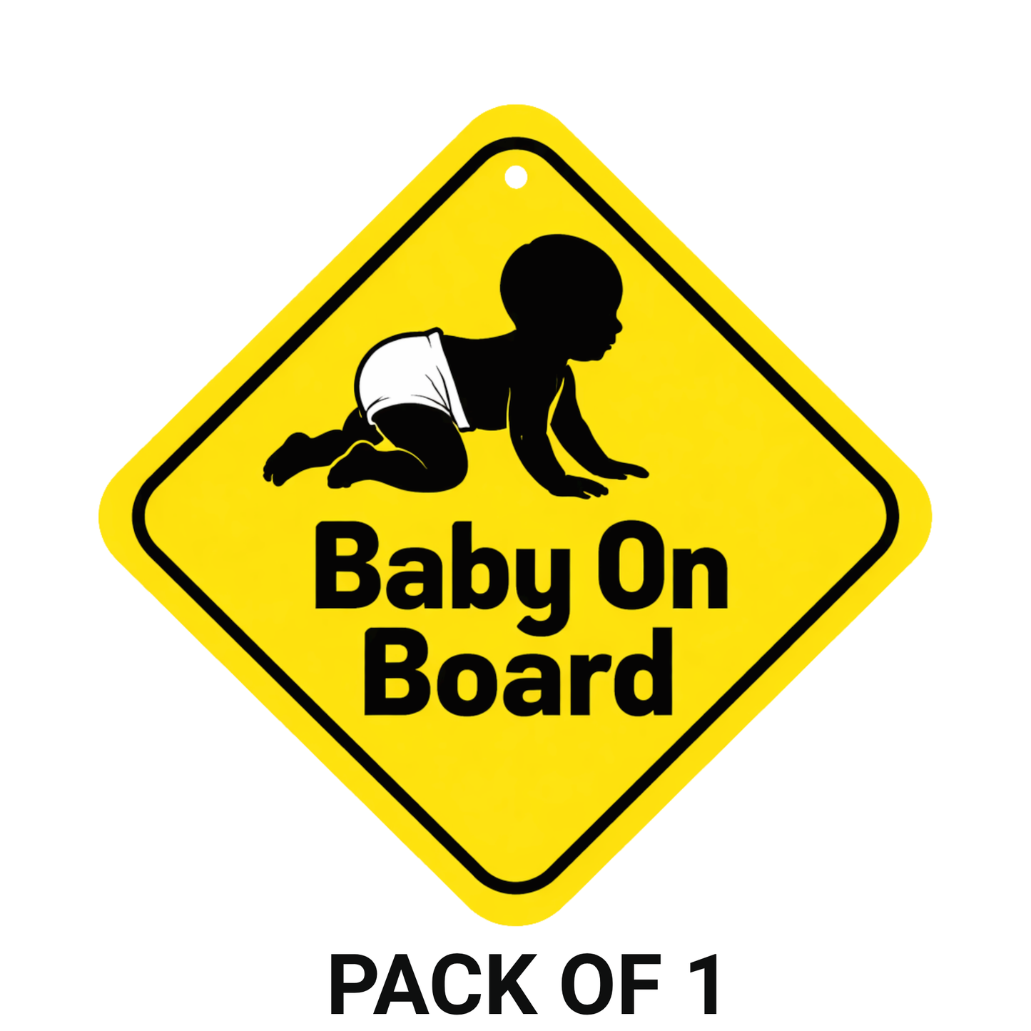 Smeeps Baby On Board Hanging Sign – 20.32 × 20.32 cm (8 × 8 Inch) Waterproof Baby Safety Car Hanging Board with Suction Cup | Infant Warning Vehicle Sign