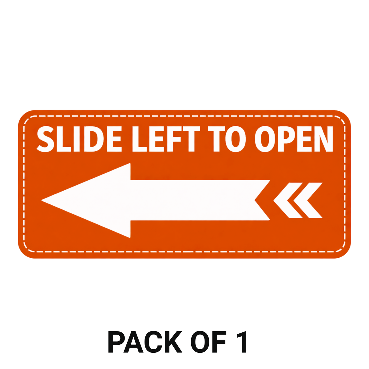 Smeeps Slide Left to Open Sticker – 15.24 × 6.6 cm (6 × 2.6 Inch) Door Direction Vinyl Sign | Waterproof UV Resistant Wash Proof Durable