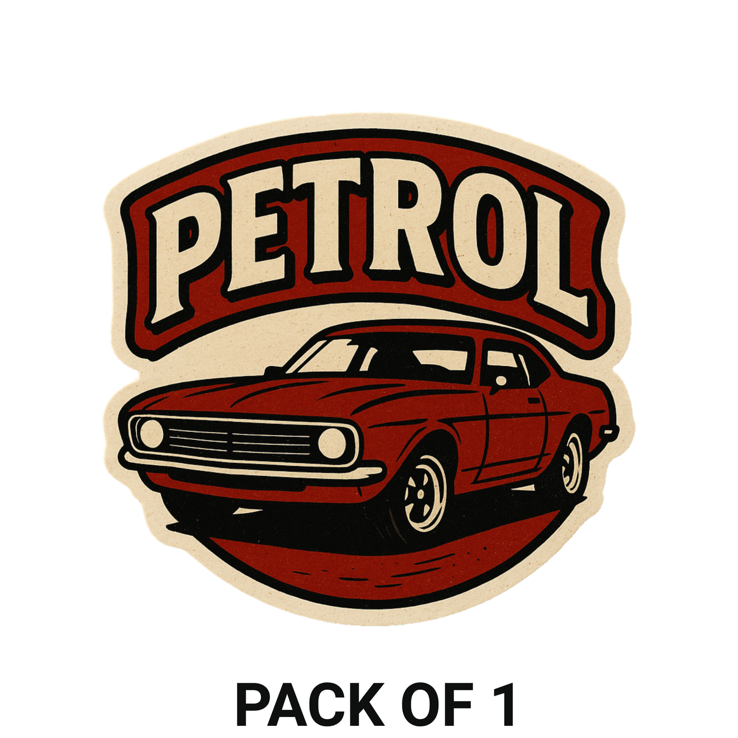 Smeeps Petrol Sticker – 10.16 x 10.42 cm Muscle Car Decal | Retro Vintage Car Design | Waterproof & UV-Resistant Vinyl for Bikes, Cars & Helmets