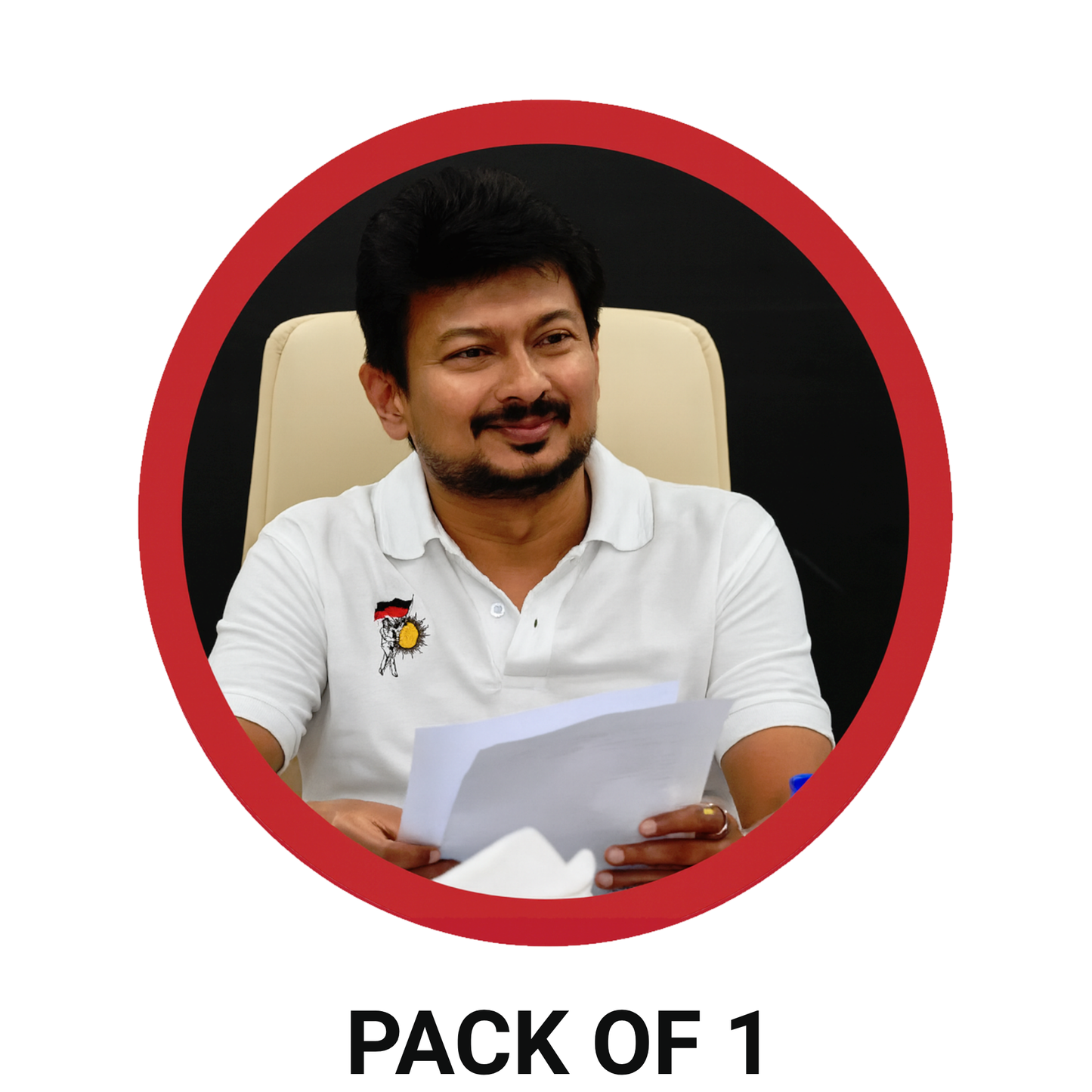 Smeeps Udhayanidhi Stalin Sticker – Premium Political Leader Decal | 10.16 cm Waterproof Vinyl | DMK Supporters Car & Bike Sticker