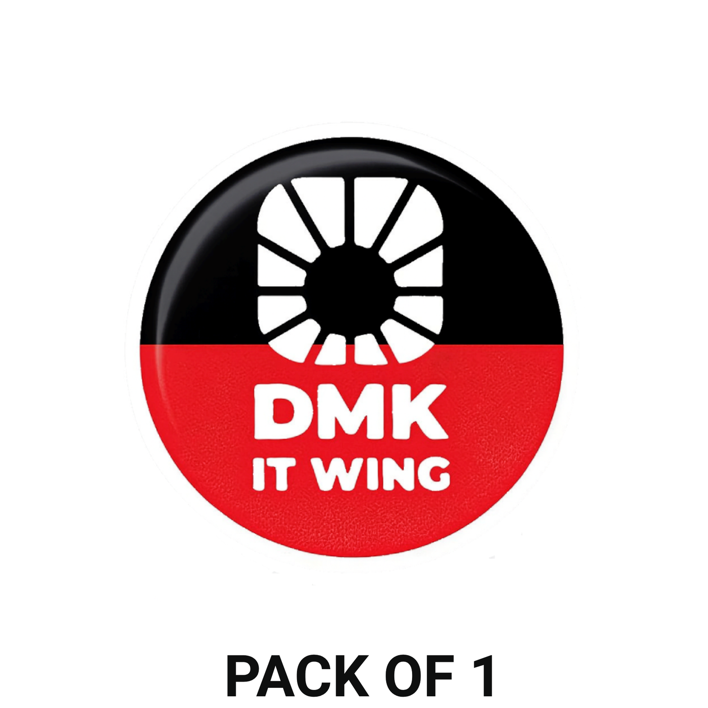 Smeeps DMK IT Wing Sticker – Black & Red Digital Wing Emblem | 10.16 cm Premium Vinyl | Waterproof, UV Resistant Political Car/Bike Decal