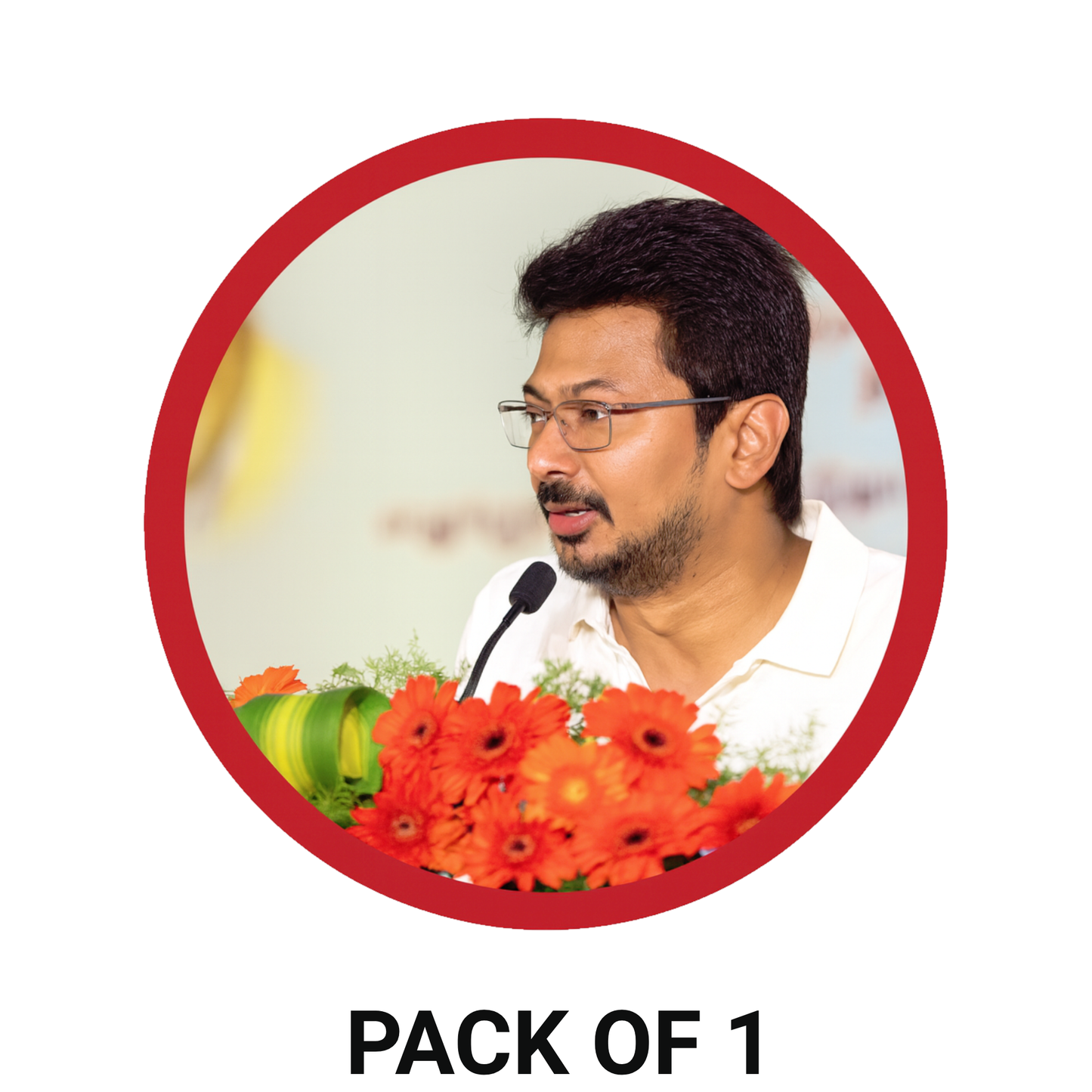 Smeeps Udhayanidhi Stalin Sticker – Premium Portrait Design | 10.16 cm Vinyl Decal | Waterproof & UV Resistant Political Sticker
