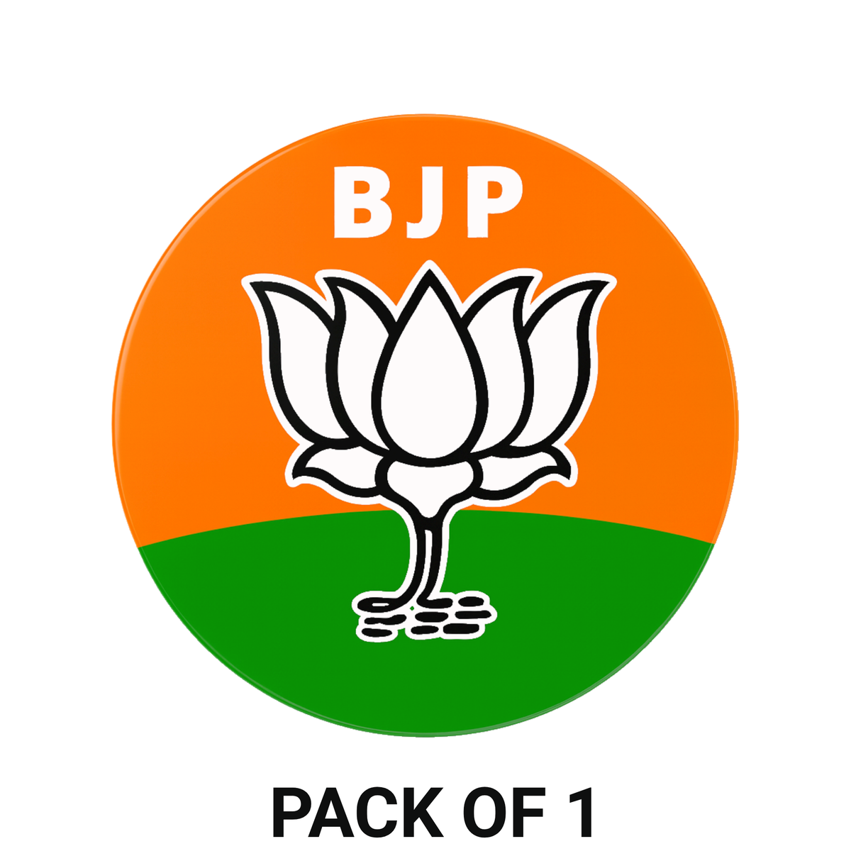 Smeeps BJP Lotus Symbol Sticker – 10.16 x 10.16 cm Round Vinyl Car & Bike Decal | Waterproof & UV Resistant | Political Party Logo Sticker