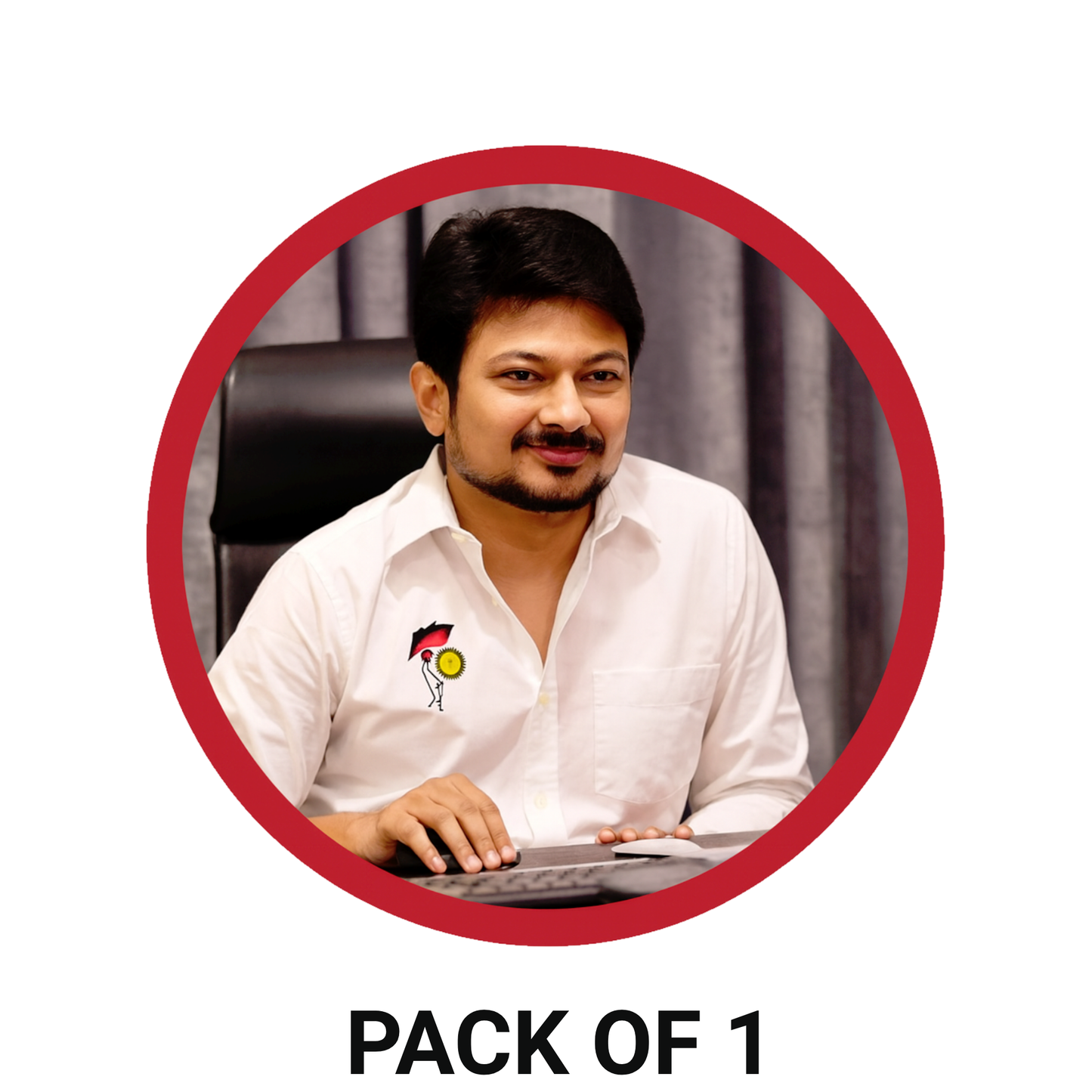 Smeeps Udhayanidhi Stalin Sticker – Premium Political Leader Decal | 10.16 cm Waterproof & UV Resistant Vinyl | DMK Youth Wing Supporter Sticker