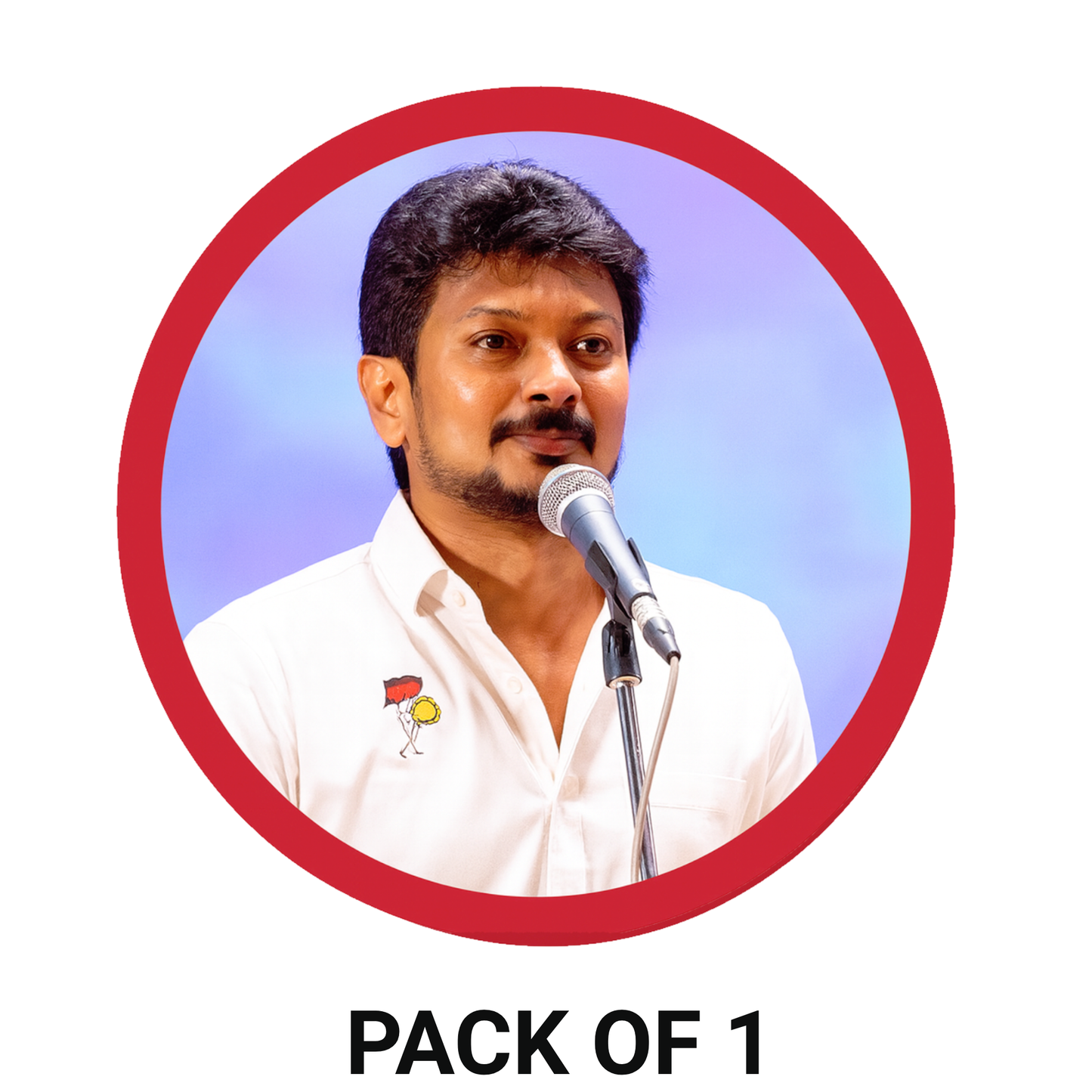 Smeeps Udhayanidhi Stalin Sticker – DMK Youth Wing Leader Decal | 10.16 cm Premium Vinyl | Waterproof & UV Resistant Political Car/Bike Sticker