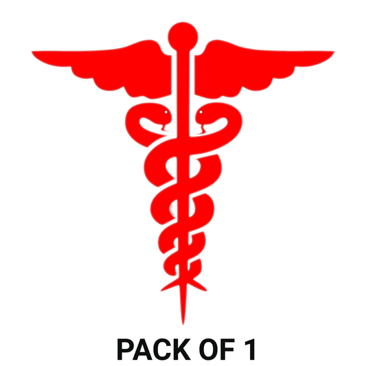 Smeeps Medical Symbol Vinyl Sticker – 11 cm Red Caduceus Decal | Doctor Nurse Ambulance Sign | Waterproof & UV-Resistant