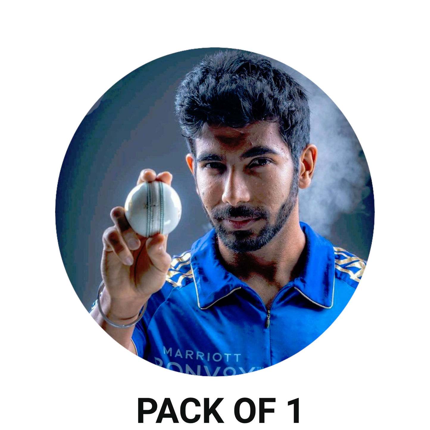 Smeeps Jasprit Bumrah Team India Sticker – 10.16 × 10.16 cm (4 × 4 Inch) Round Car & Bike Vinyl Decal | Indian Fast Bowler Action Design | Waterproof UV Resistant