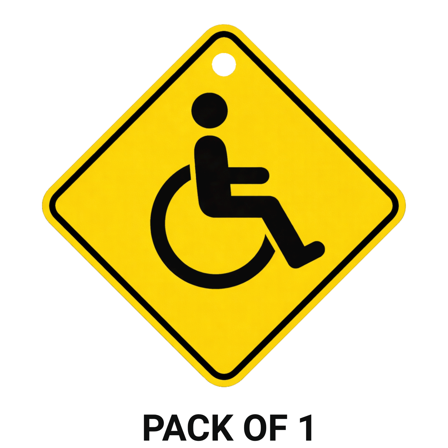 Smeeps Wheelchair Accessible On Board Hanging Sign – 20.32 × 20.32 cm (8 × 8 Inch) Waterproof Disability Awareness Car Hanging Board with Suction Cup | Handicap Safety Vehicle Sign