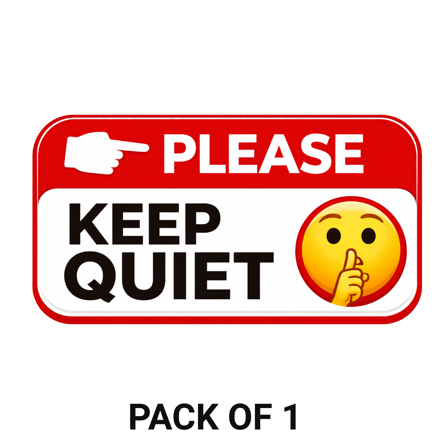 Smeeps Please Keep Quiet Instruction Sticker – 13.97 × 7.62 cm (5.5 × 3 Inch) Quiet Zone Warning Vinyl Sign | Waterproof UV Resistant Wash Proof Durable