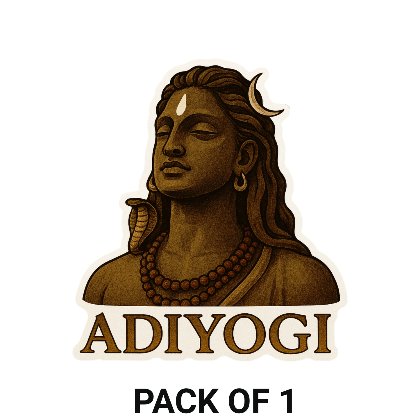 Smeeps Adiyogi Car Sticker – 10.16 x 9.15 cm Mahadev Shiva Decal | Waterproof & UV-Resistant Vinyl | Spiritual Car & Bike Sticker