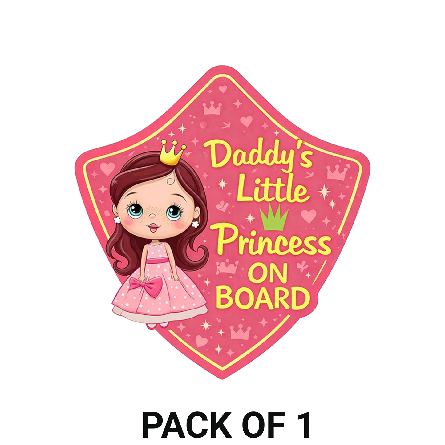Smeeps Daddy’s Little Princess On Board Car Sticker – 14 × 13 cm (5.5 × 5.1 Inch) Cute Baby Girl Safety Vinyl Decal for Car | Waterproof UV Resistant Washable