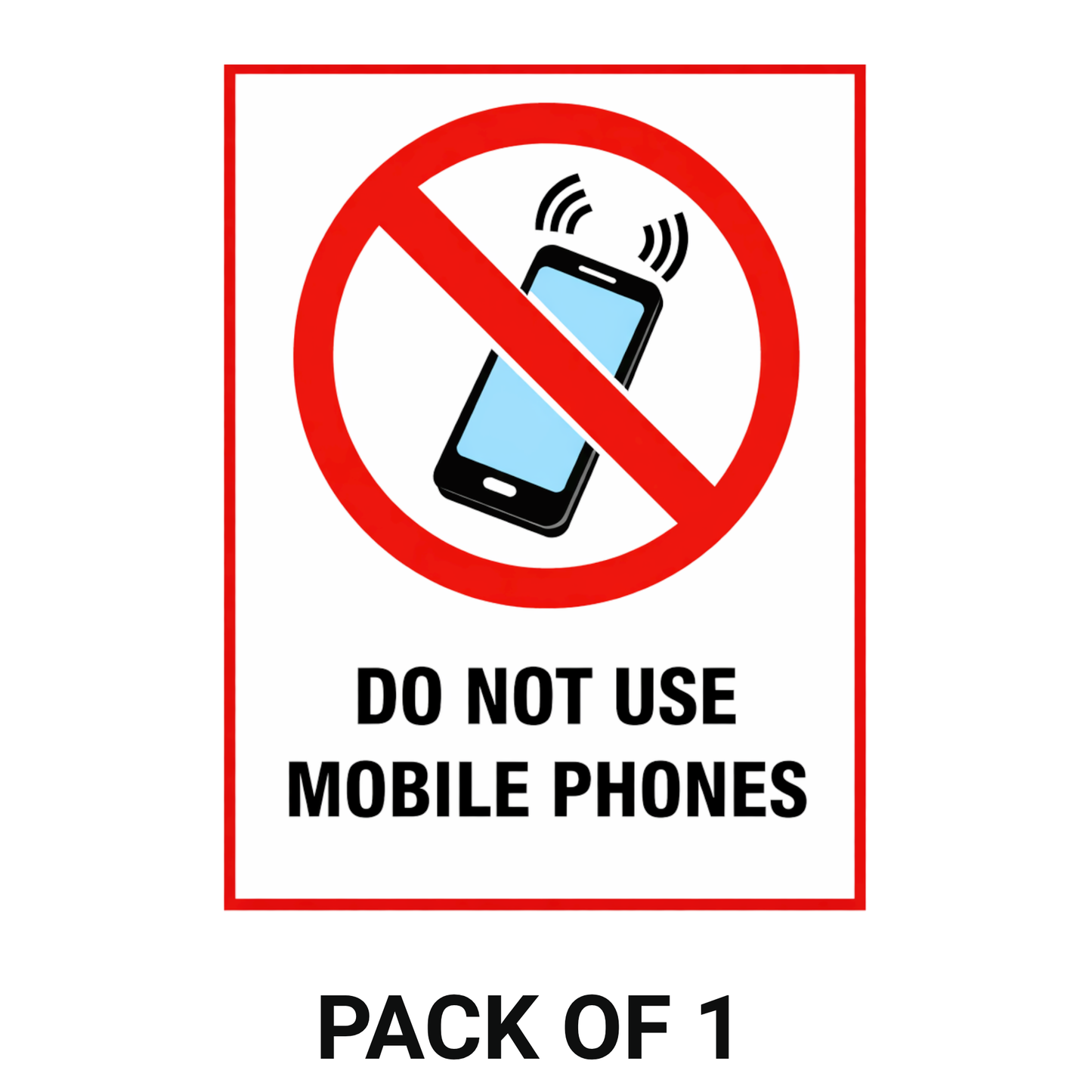 Smeeps Do Not Use Mobile Phones Sticker – 13.97 × 10.93 cm (5.5 × 4.3 Inch) No Mobile Phone Usage Warning Vinyl Sign | Waterproof UV Resistant Wash Proof Durable