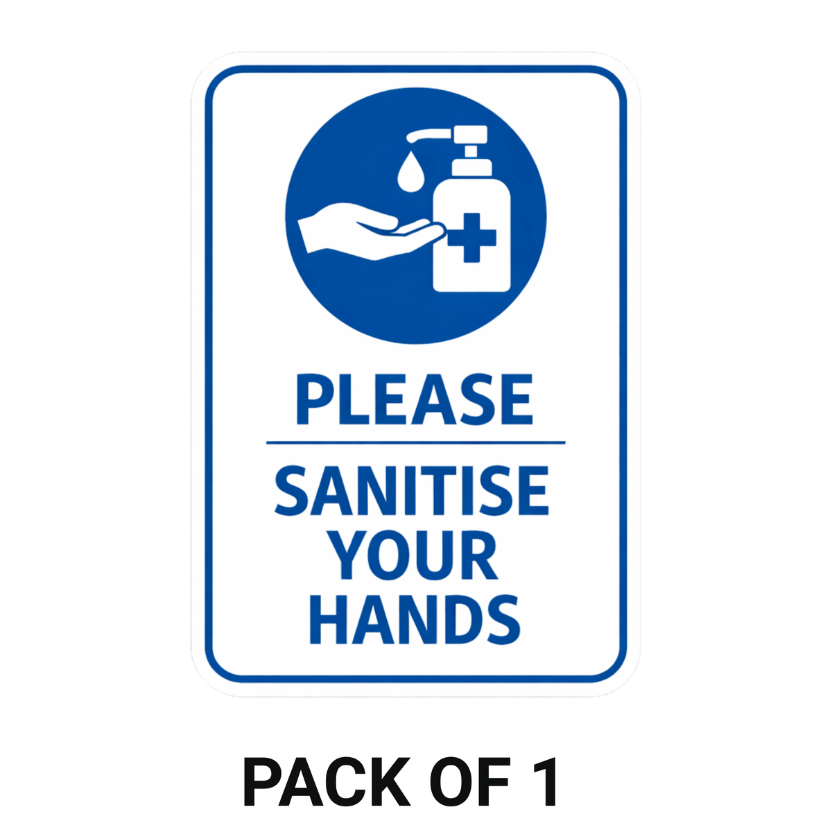Smeeps Please Sanitise Your Hands Sticker – 17.78 × 12.20 cm (7 × 4.8 Inch) Waterproof Hygiene Safety Sign for Office, Hospital, School & Shop Entrance | UV Resistant | Wash Proof | Pack of 1