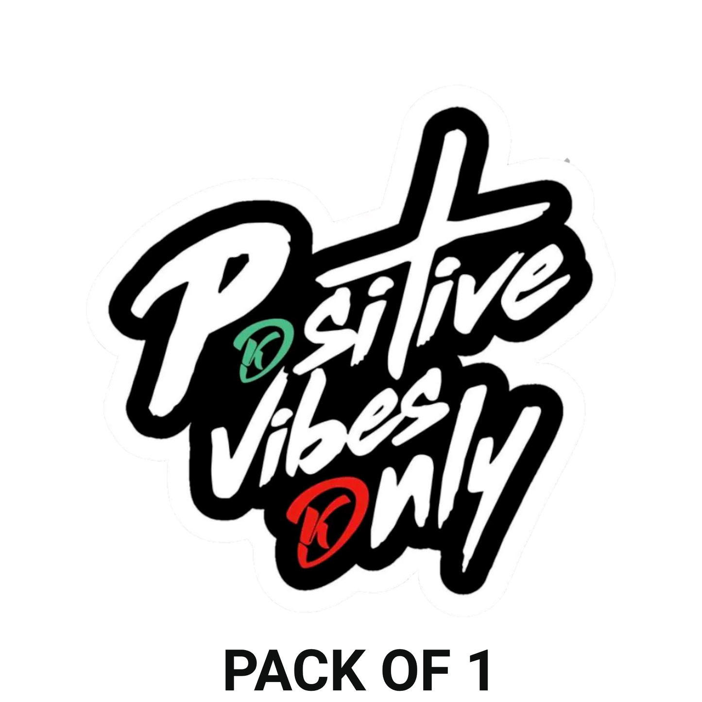 Smeeps Positive Vibes Only Sticker – 10.16 cm Motivational Stylish Vinyl Decal | Car & Bike Rear Glass Sticker | Waterproof & UV Resistant