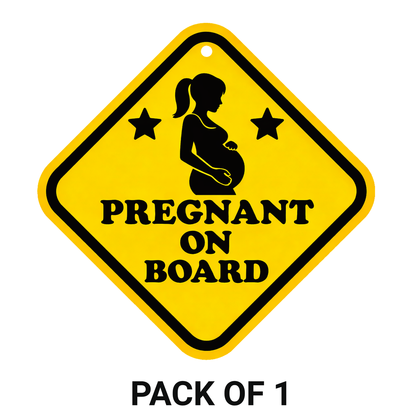 Smeeps Pregnant On Board Hanging Sign – 20.32 × 20.32 cm (8 × 8 Inch) Waterproof Pregnancy Safety Car Hanging Board with Suction Cup | Baby Safety Vehicle Warning Sign