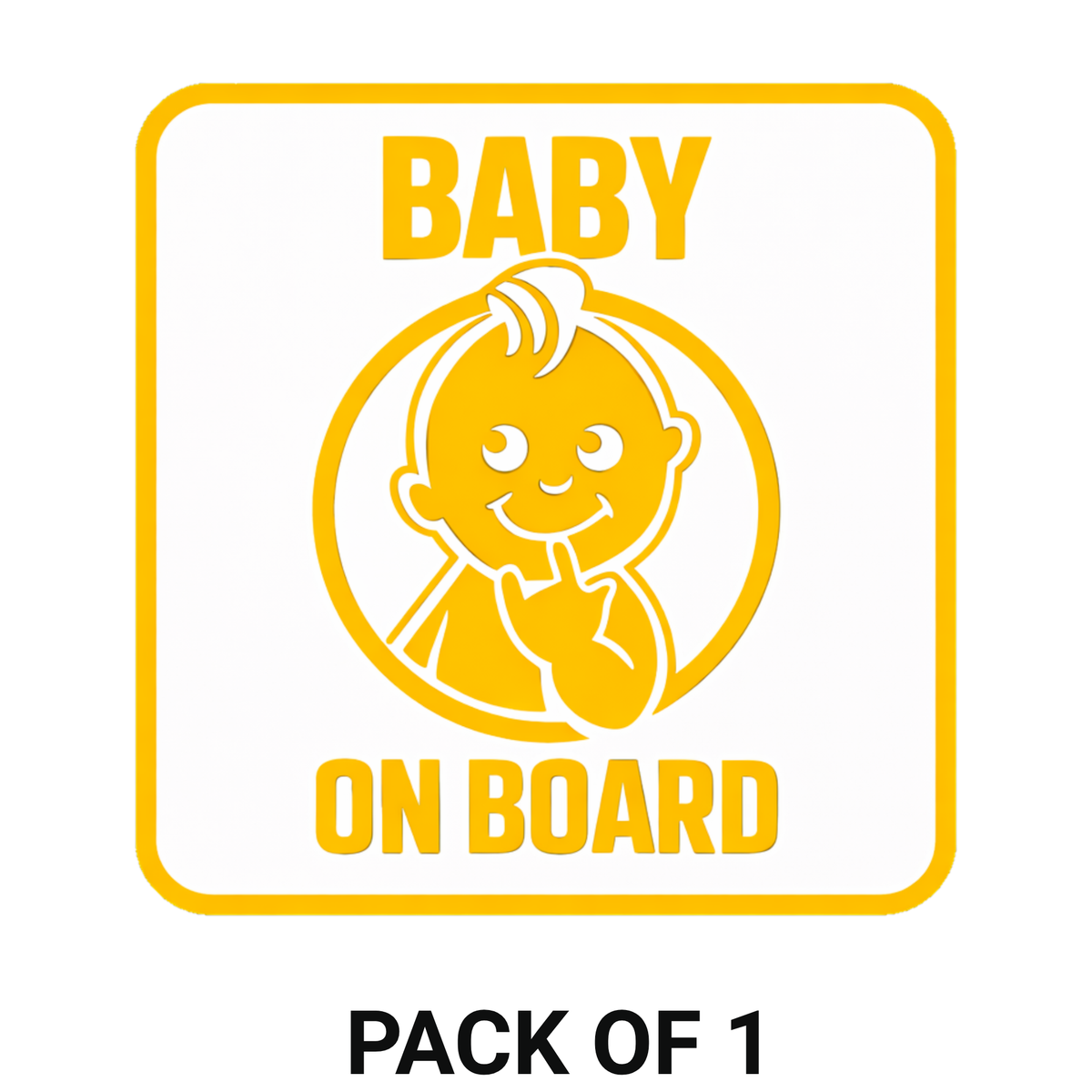 Smeeps Baby On Board Vinyl Sticker – 14 × 14 cm (5.5 × 5.5 Inch) Waterproof Car Glass Sticker | Cute Baby Safety Decal | UV Resistant Wash Proof | Pack of 1