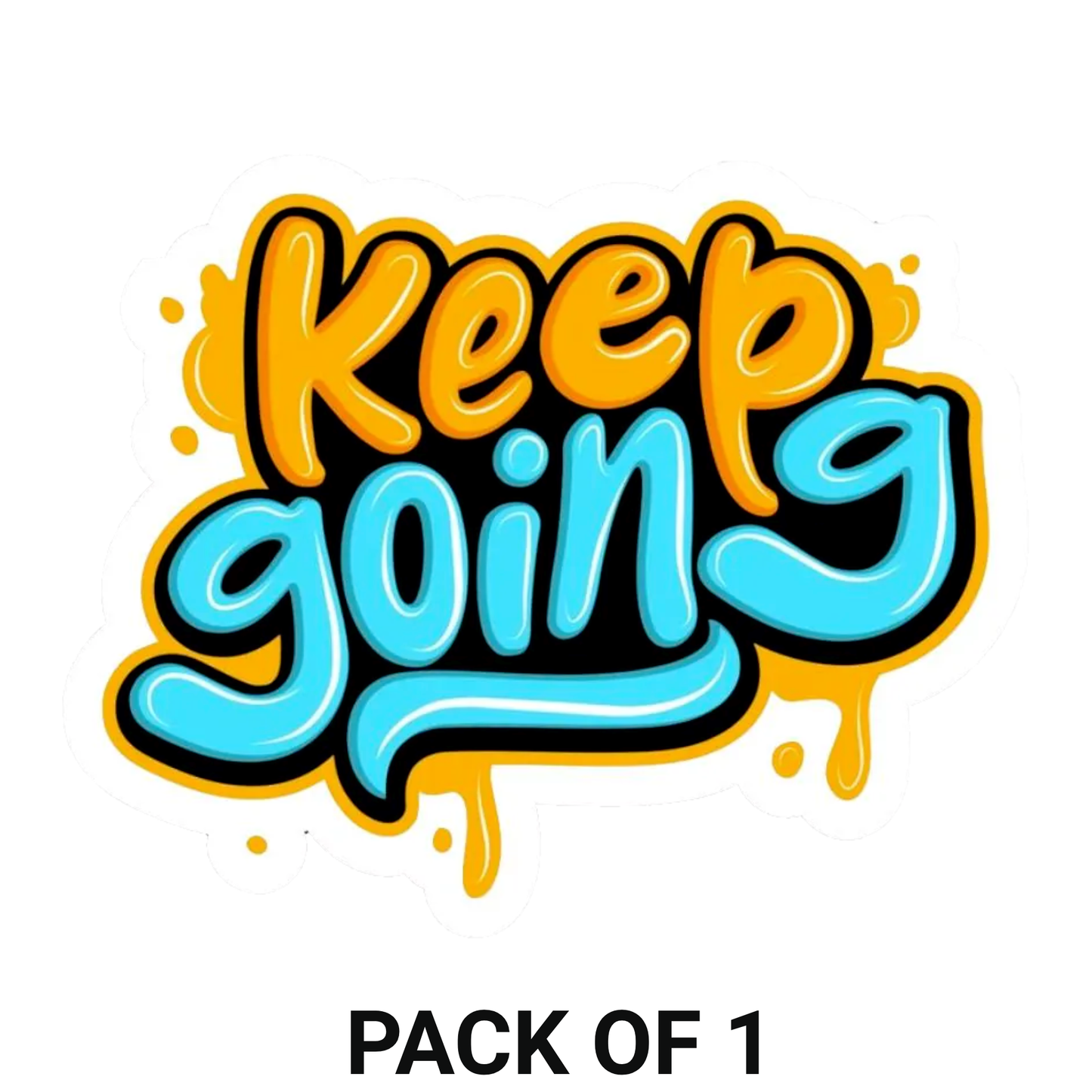 Smeeps Keep Going Sticker – 10.16 x 8.13 cm Motivational Vinyl Decal | Positive Quote Car & Bike Sticker | Waterproof & Durable