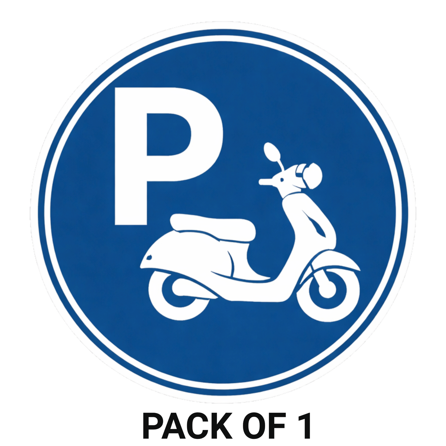 Smeeps Two Wheeler Parking Sticker – 15.24 × 15.24 cm (6 × 6 Inch) Premium Vinyl Decal | Bike & Scooty Parking Sign Design | Waterproof UV Resistant Wash Proof | Pack of 1