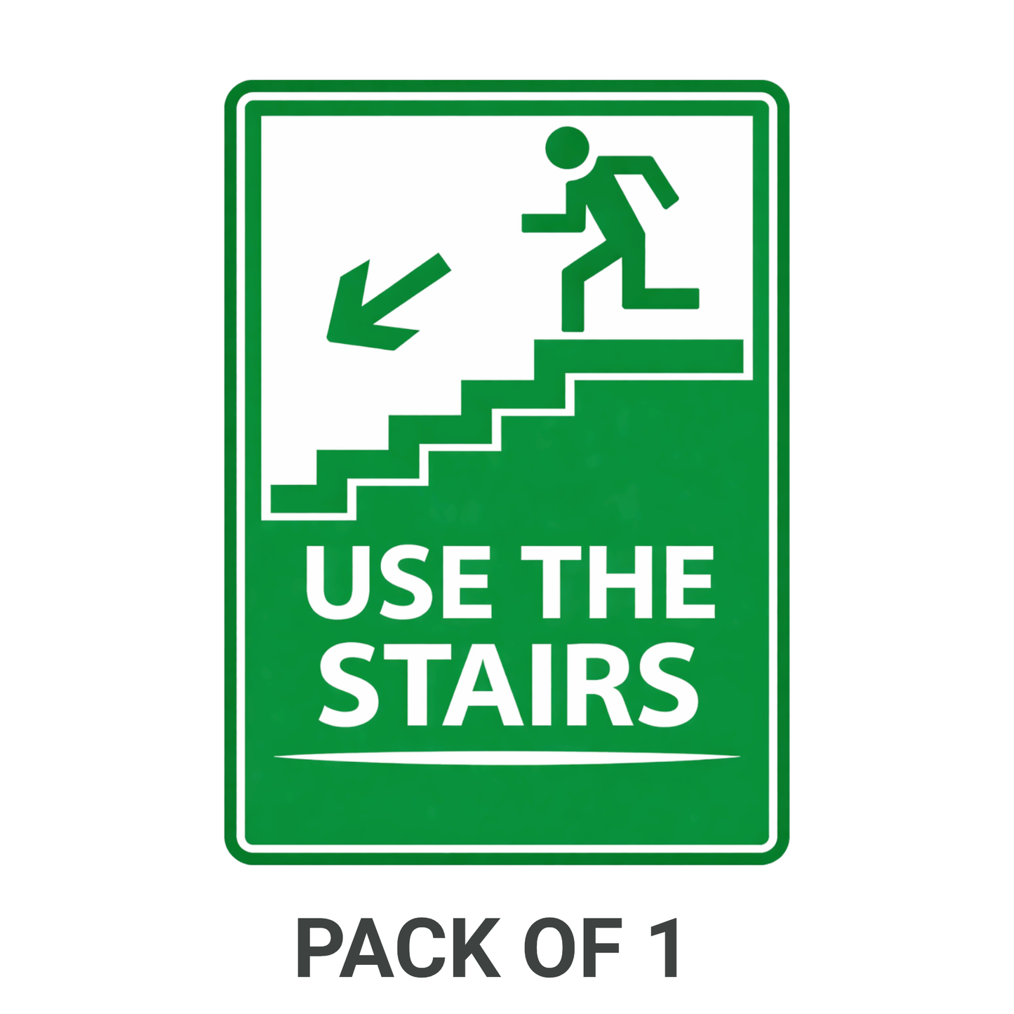 Smeeps Use The Stairs Sticker – 13.97 × 10.16 cm (5.5 × 4 Inch) Staircase Direction Safety Vinyl Sign | Waterproof UV Resistant Wash Proof Durable