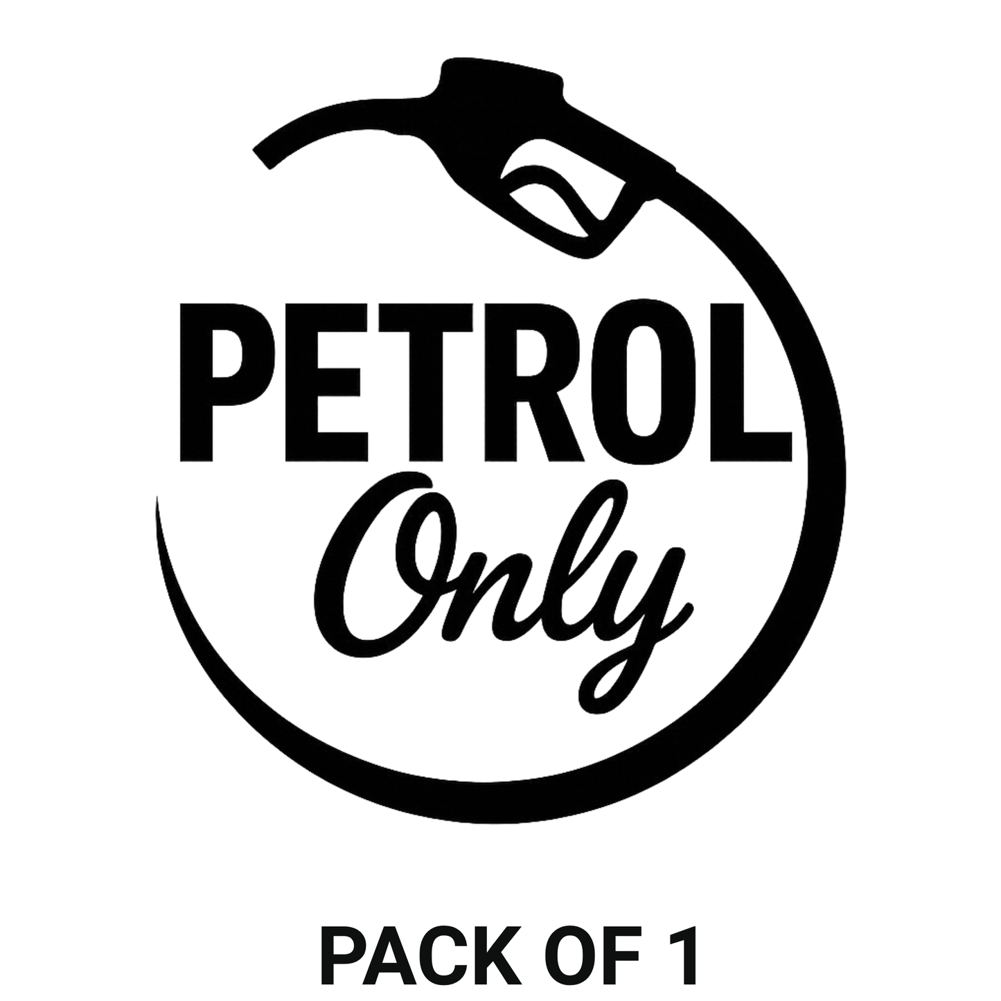 Smeeps Petrol Only Sticker – 9.66 x 8.89 cm Fuel Cap Indicator Vinyl Decal for Car & Bike | Waterproof & UV-Resistant Petrol Label Sticker