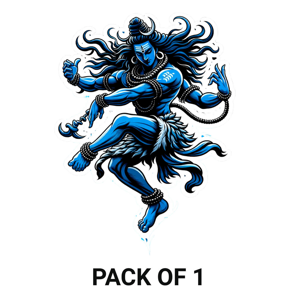Smeeps Dancing Shiva Vinyl Sticker – 11.69 × 11.69 cm (4.6 × 4.6 Inch) Waterproof Bike & Car Decal | Nataraja Mahadev Design | UV Resistant Wash Proof | Pack of 1