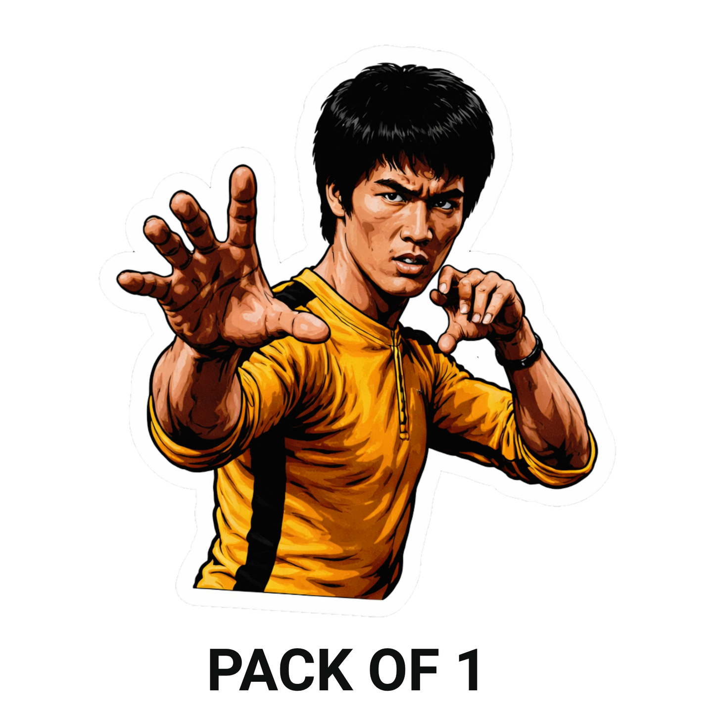 Smeeps Martial Arts Fighter Vinyl Sticker – 10.16 × 9.15 cm (4 × 3.6 Inch) Waterproof Kung Fu Car Sticker | UV Resistant Action Decal | Pack of 1