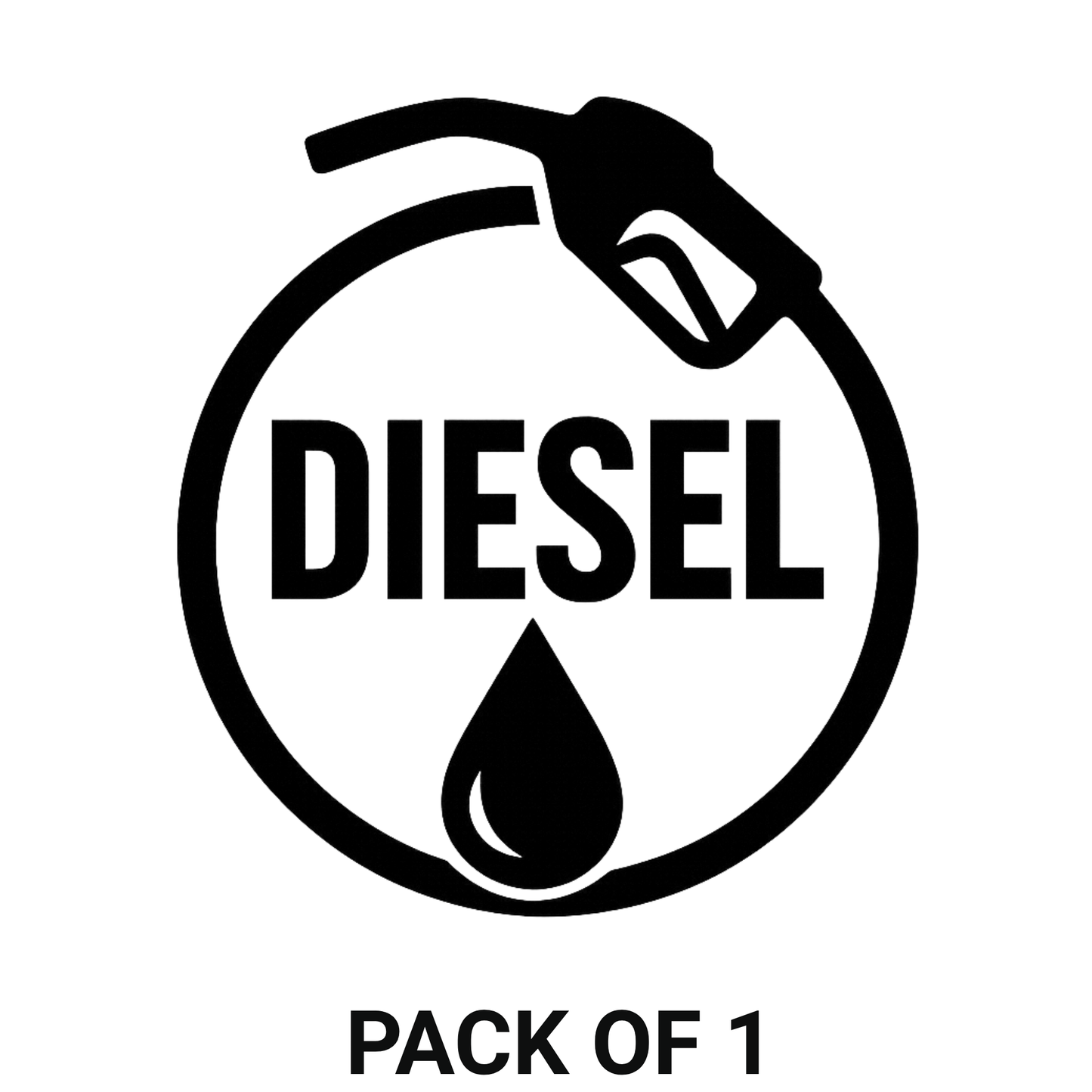 Smeeps Diesel Fuel Sticker – 9.66 x 8.89 cm Black Vinyl Decal for Car & Bike | Fuel Cap Indicator | Waterproof & UV-Resistant Fuel Type Sticker