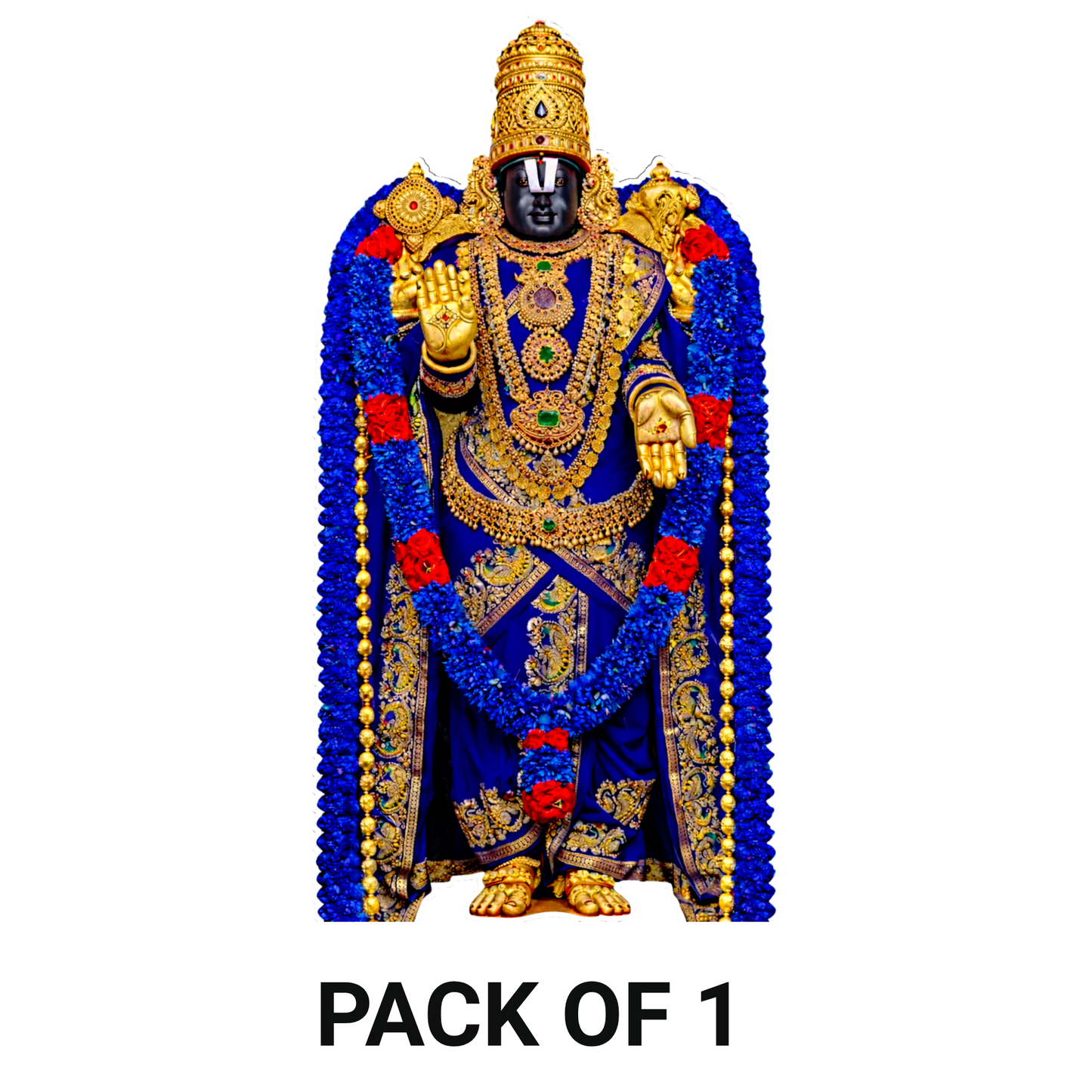 Smeeps Lord Venkateswara Tirupati Balaji Sticker – 12.7 × 6.60 cm (5 × 2.6 Inch) Hindu Religious Vinyl Decal for Car & Bike | Waterproof UV Resistant Devotional Sticker